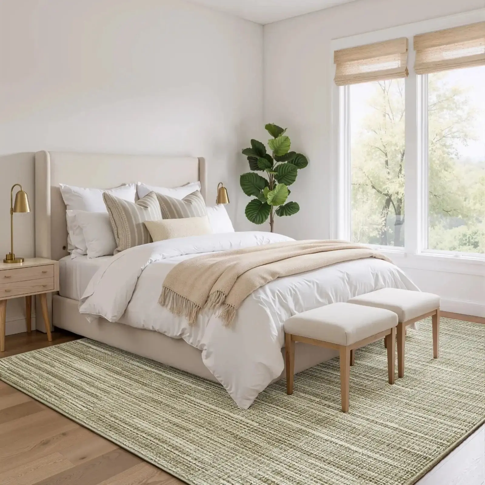 Addison Neutral Textured Wool Rug - Image 3