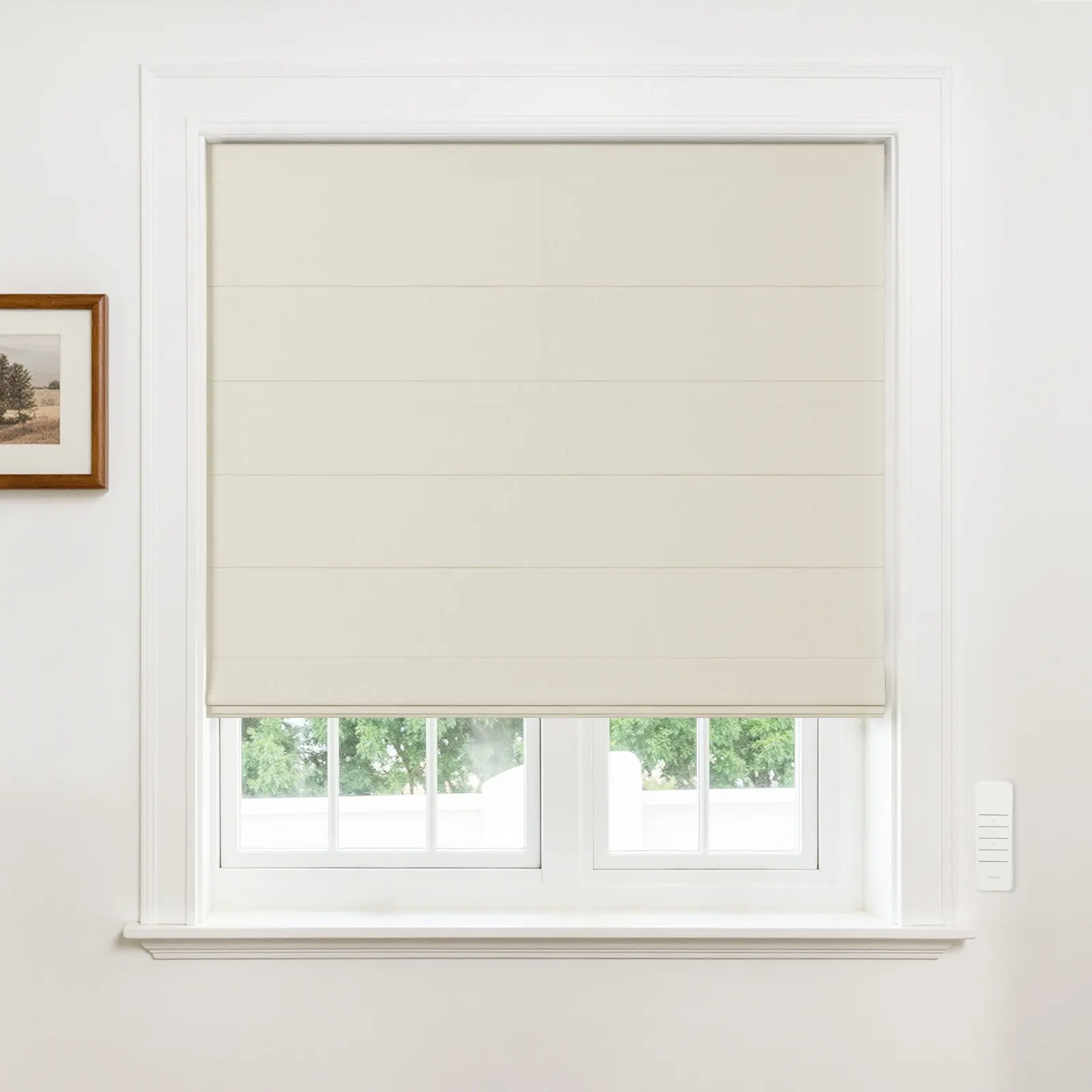Alvin Motorized Sheer Light Filtering Roman Shade - Image 11