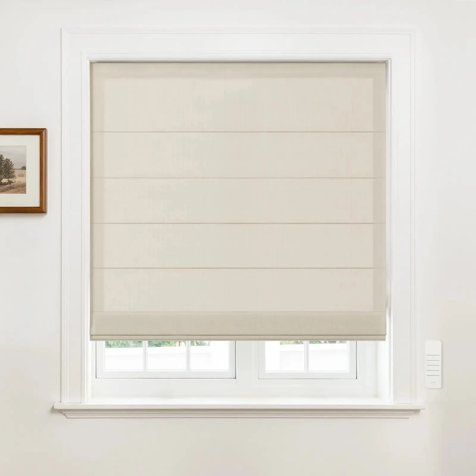 Alvin Motorized Sheer Light Filtering Roman Shade - Image 4