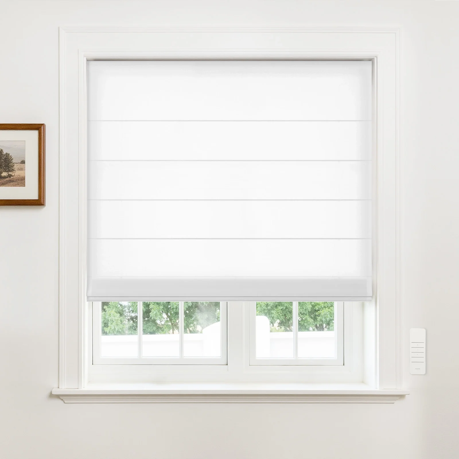Alvin Motorized Sheer Light Filtering Roman Shade - Image 6