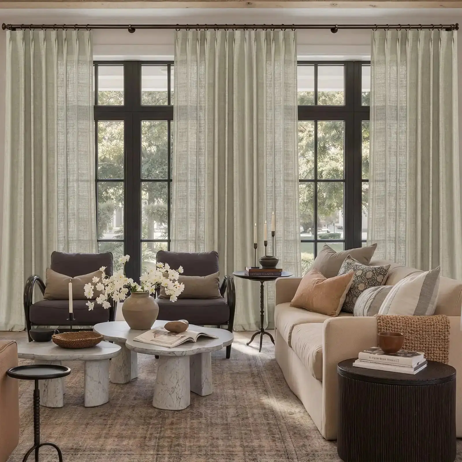 Arno Single Decorative Curtain Rod with Rings - Image 37