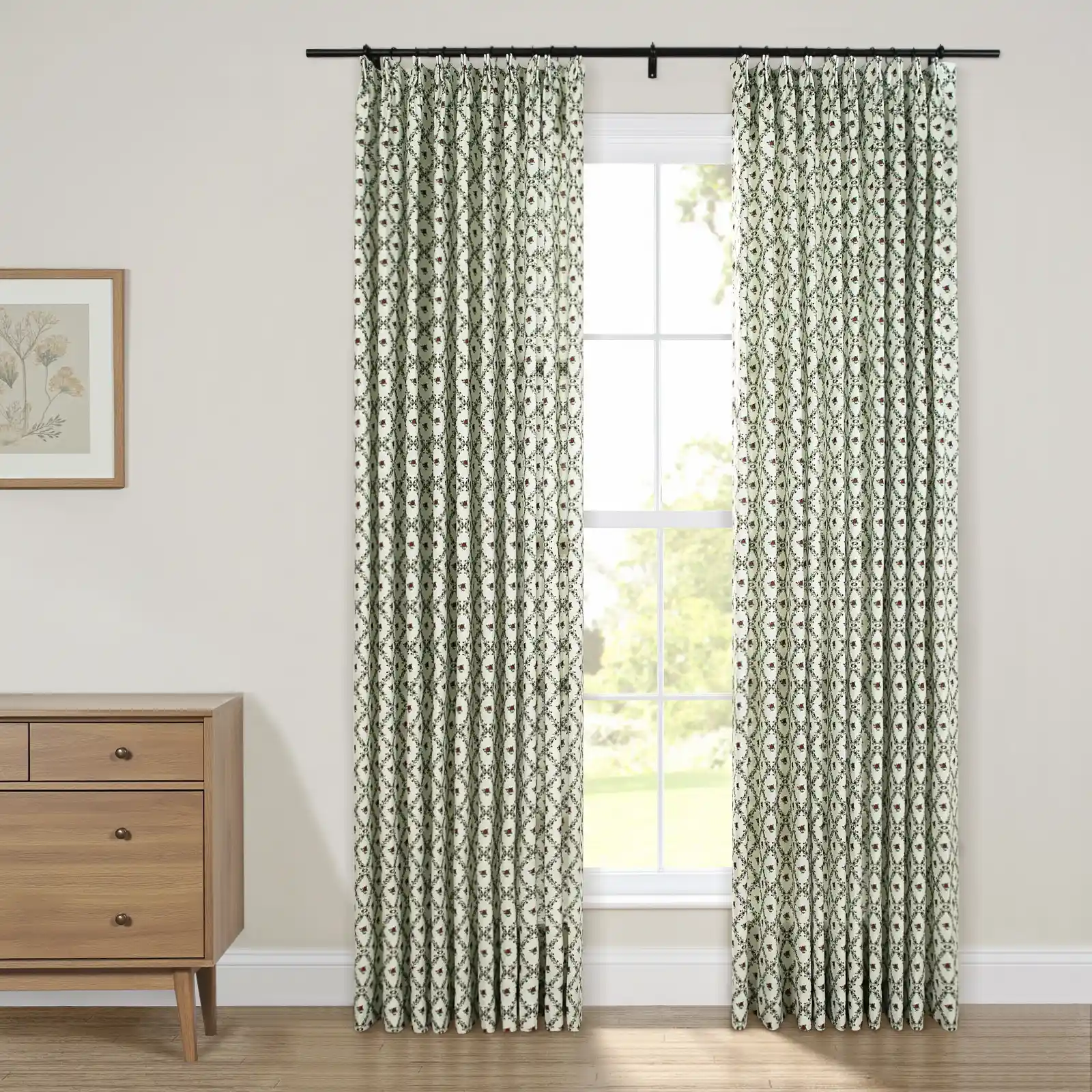 Britt Bengoechea Floral Print Linen Cotton Drapery Pleated - Image 55