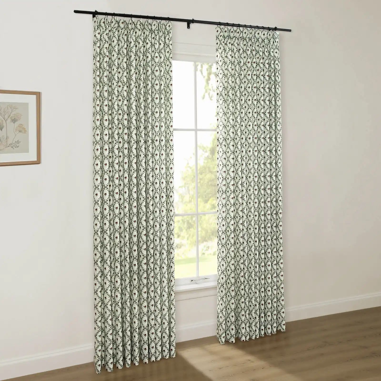 Britt Bengoechea Floral Print Linen Cotton Drapery Pleated - Image 59