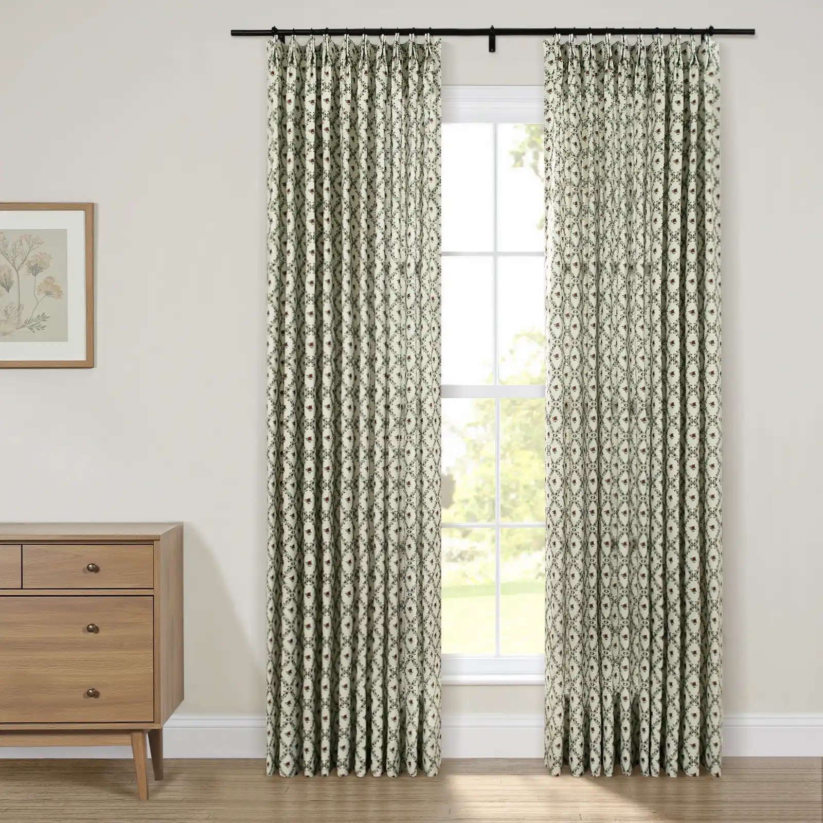 Britt Bengoechea Floral Print Linen Cotton Drapery Pleated - Image 61
