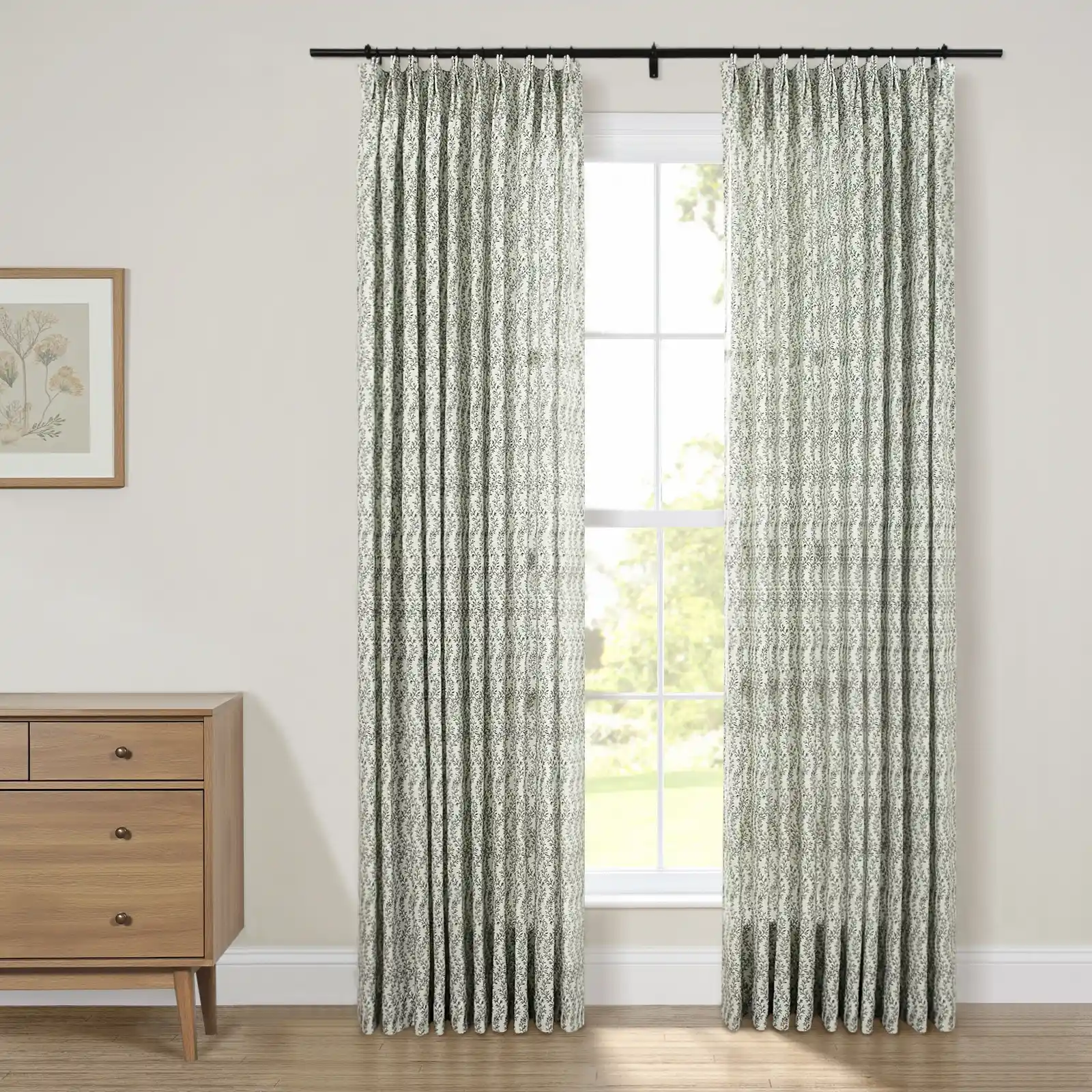 Britt Bengoechea Floral Print Linen Cotton Drapery Pleated - Image 91