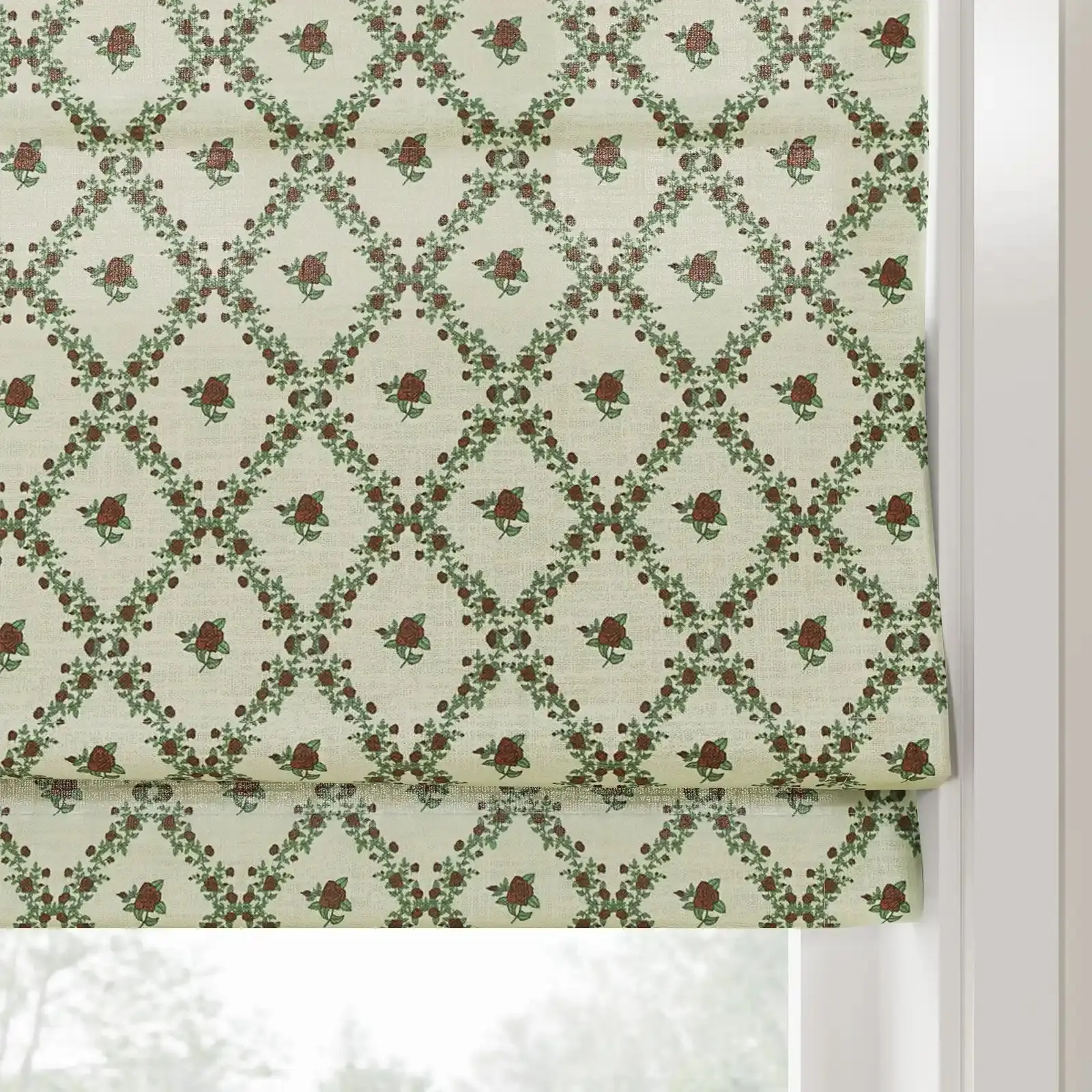 Britt Bengoechea Floral Print Linen Cotton Roman Shade Cordless - Image 41