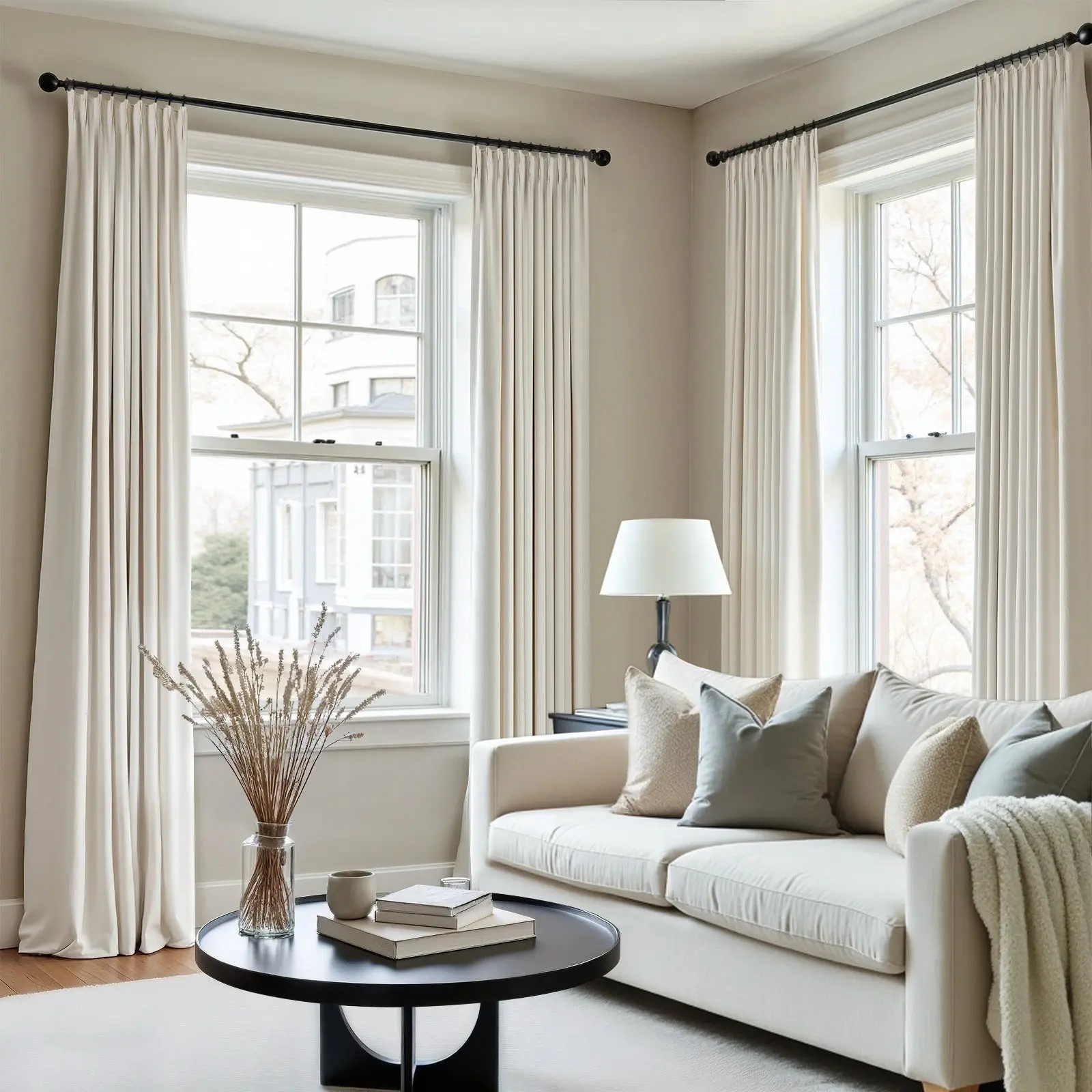 Broad 100% Cotton Plain Weave Curtain Pleated - Image 19