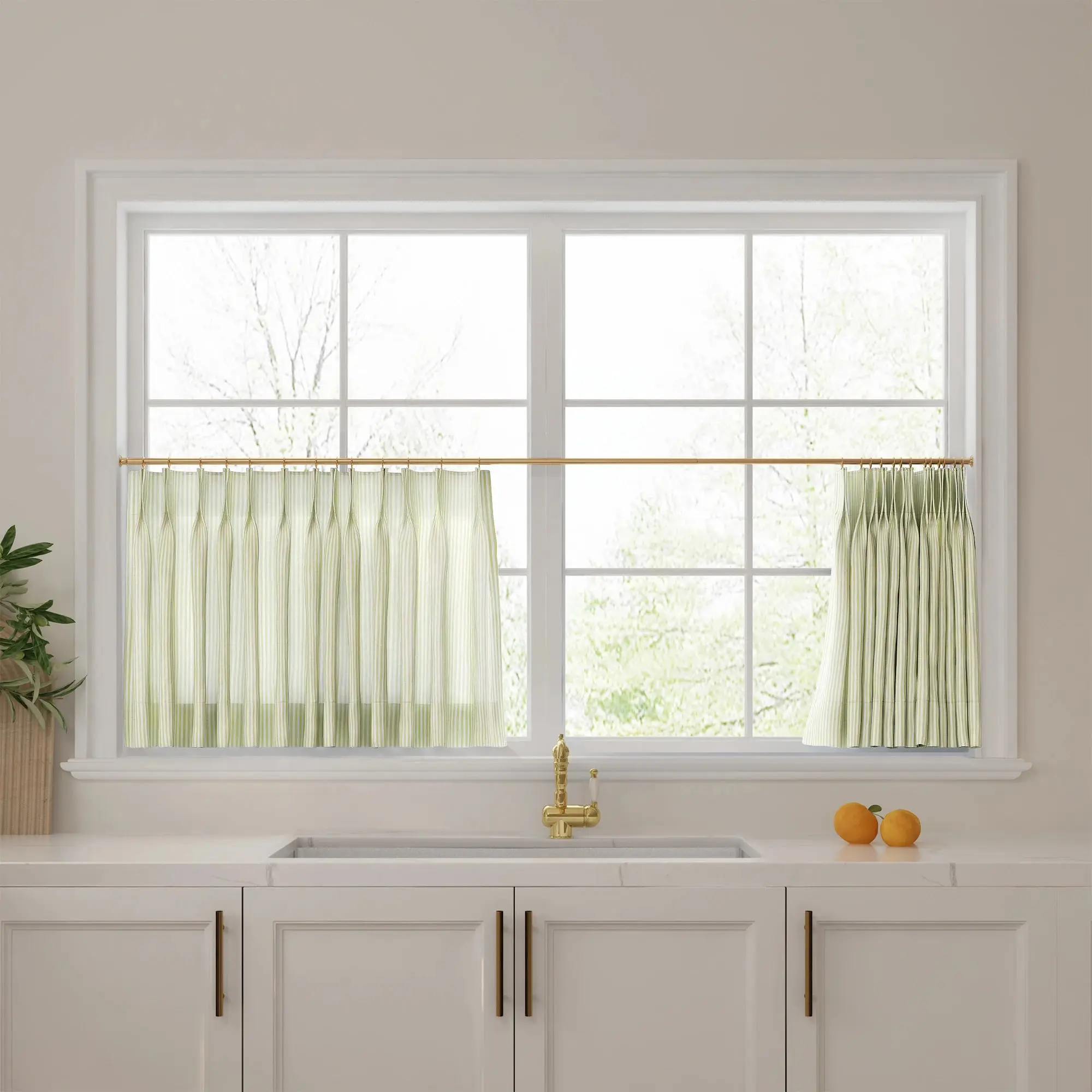 Celia Striped Plaid Cafe Curtain - Image 13