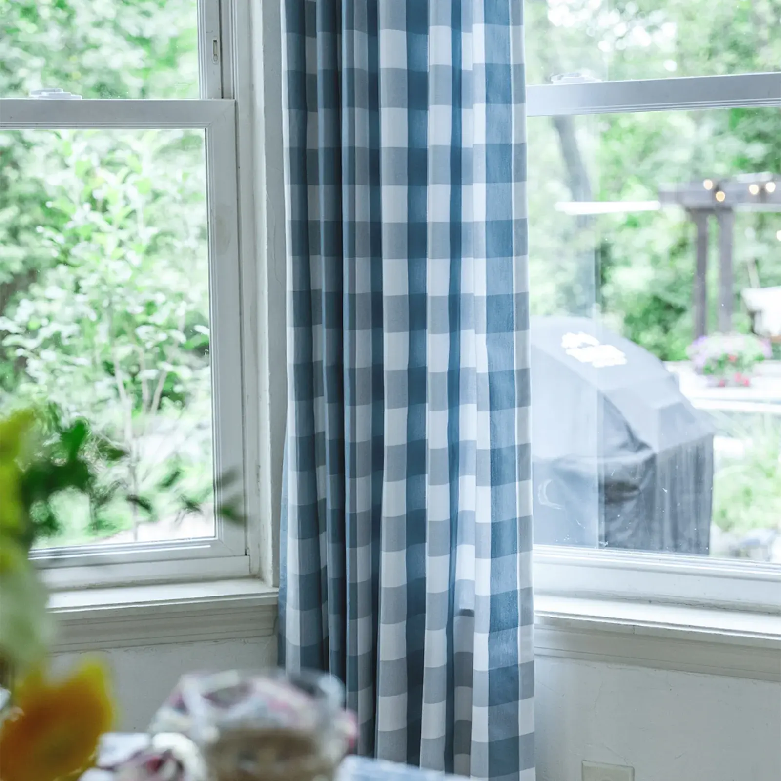 Celia Striped Plaid Curtain - Image 3