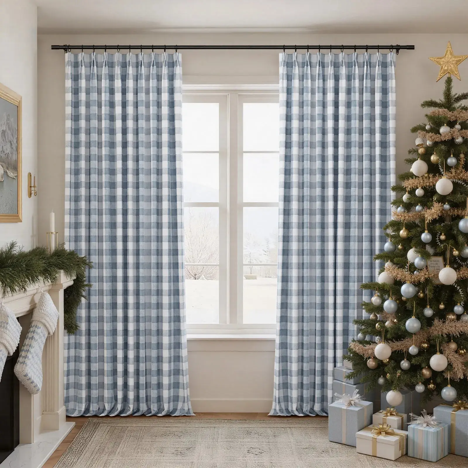 Celia Striped Plaid Curtain - Image 9