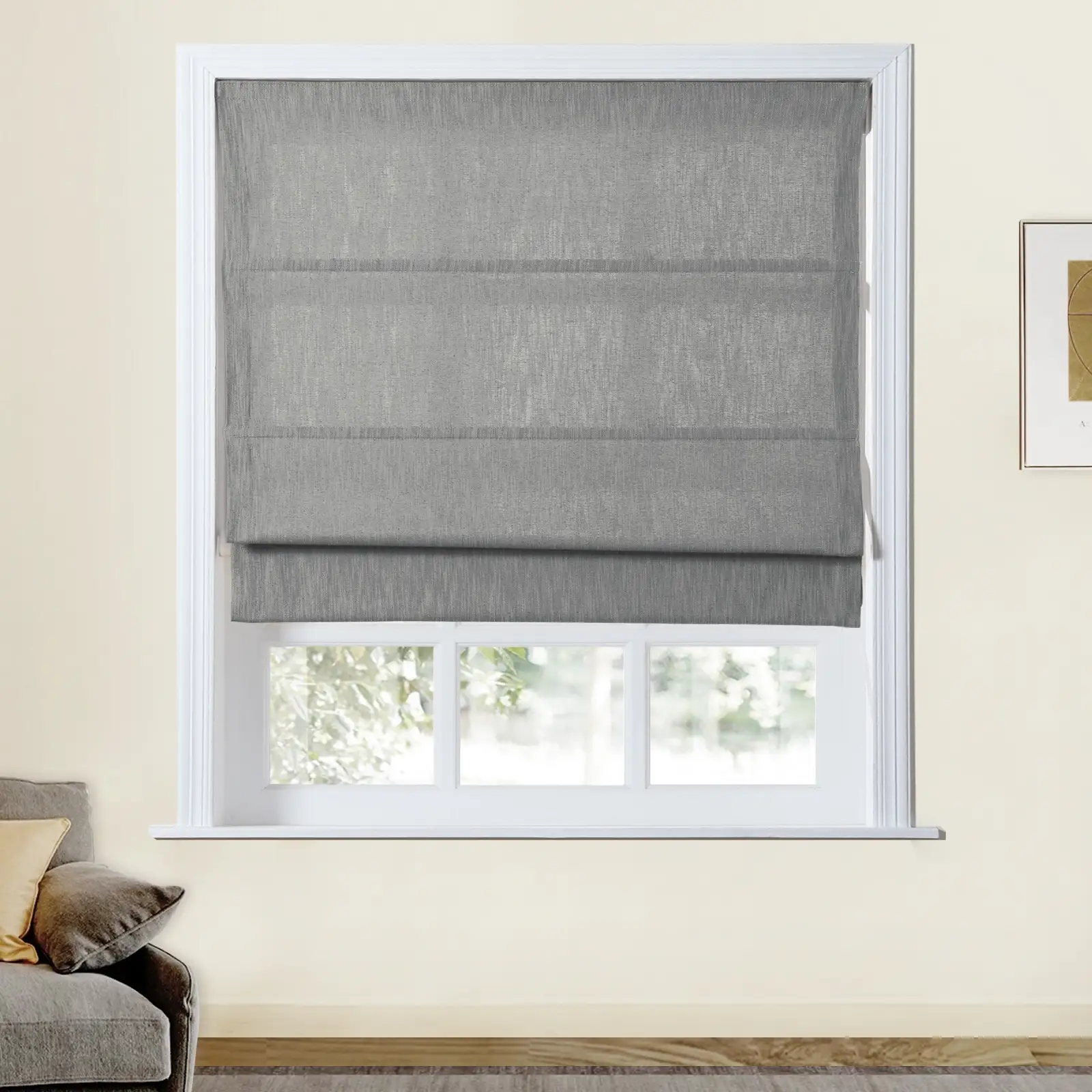 Cloe Cotton Blend Cordless Roman Shade Plus Size - Image 21