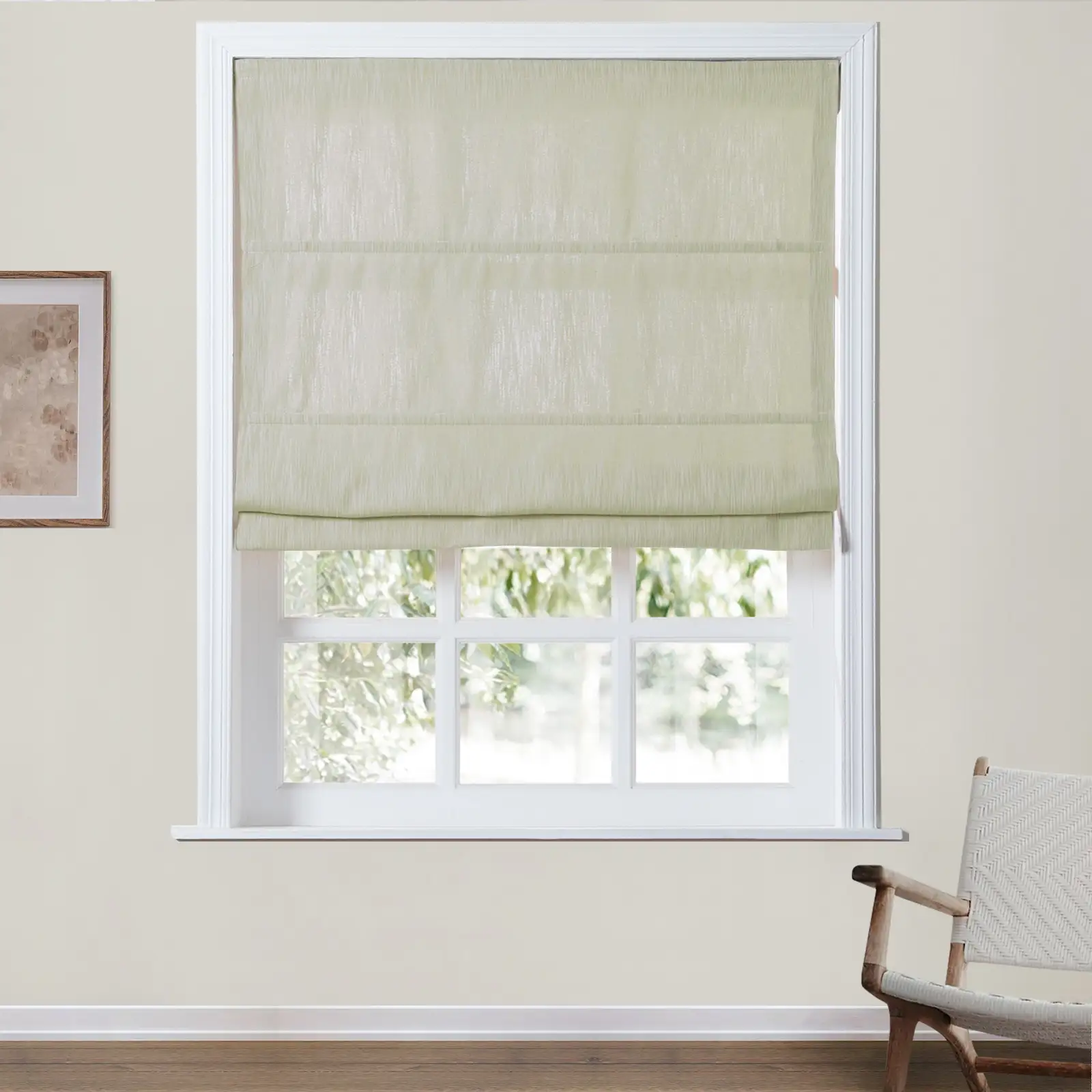 Cloe Cotton Blend Cordless Roman Shade Plus Size - Image 30