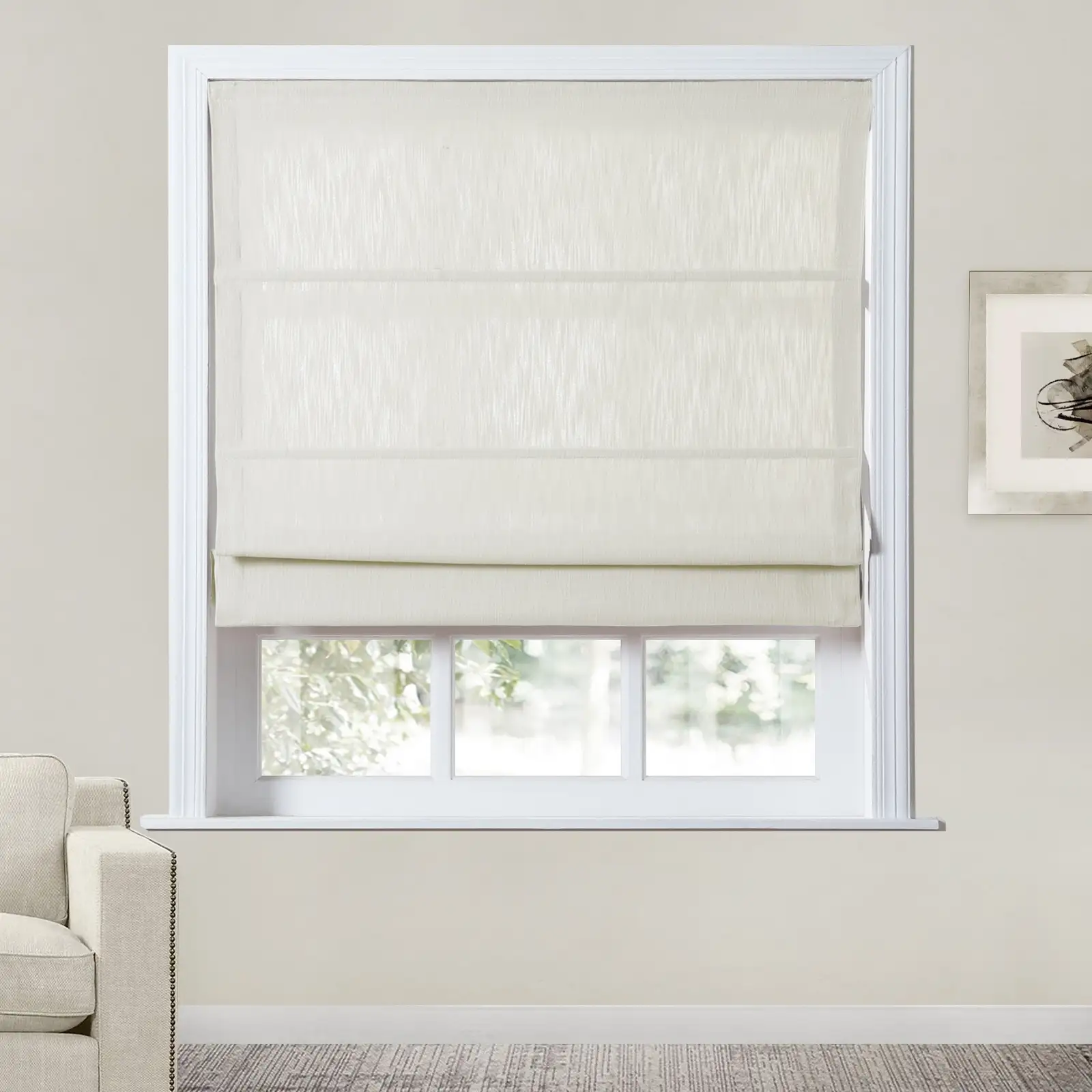 Cloe Cotton Blend Cordless Roman Shade Plus Size - Image 7