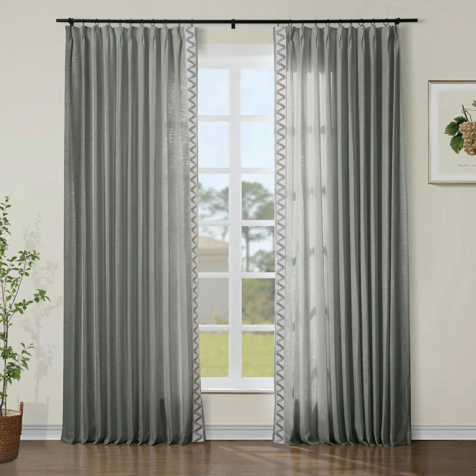 Custom Curtains with Trim Border(Sold per Pair) - Image 44
