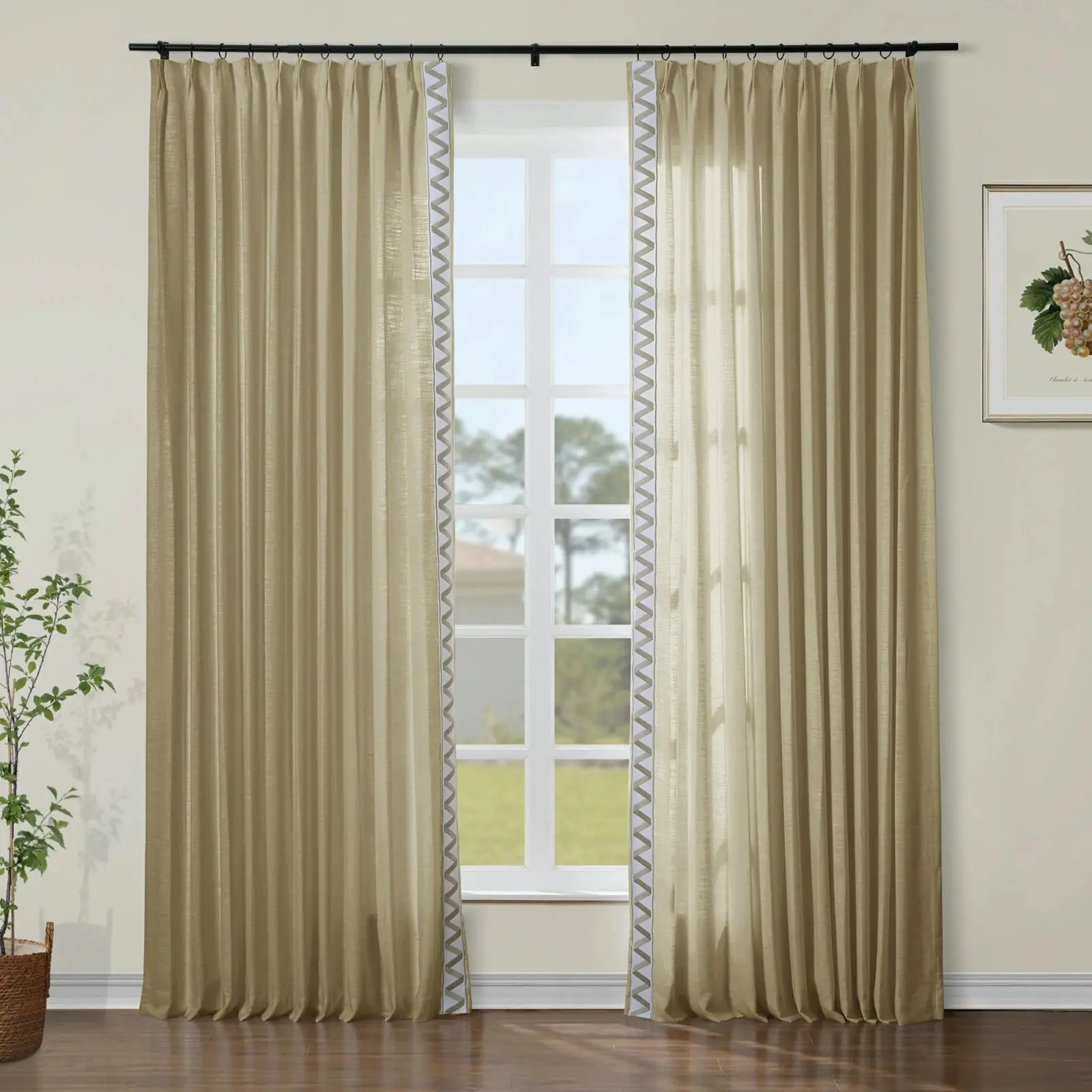Custom Curtains with Trim Border(Sold per Pair) - Image 56