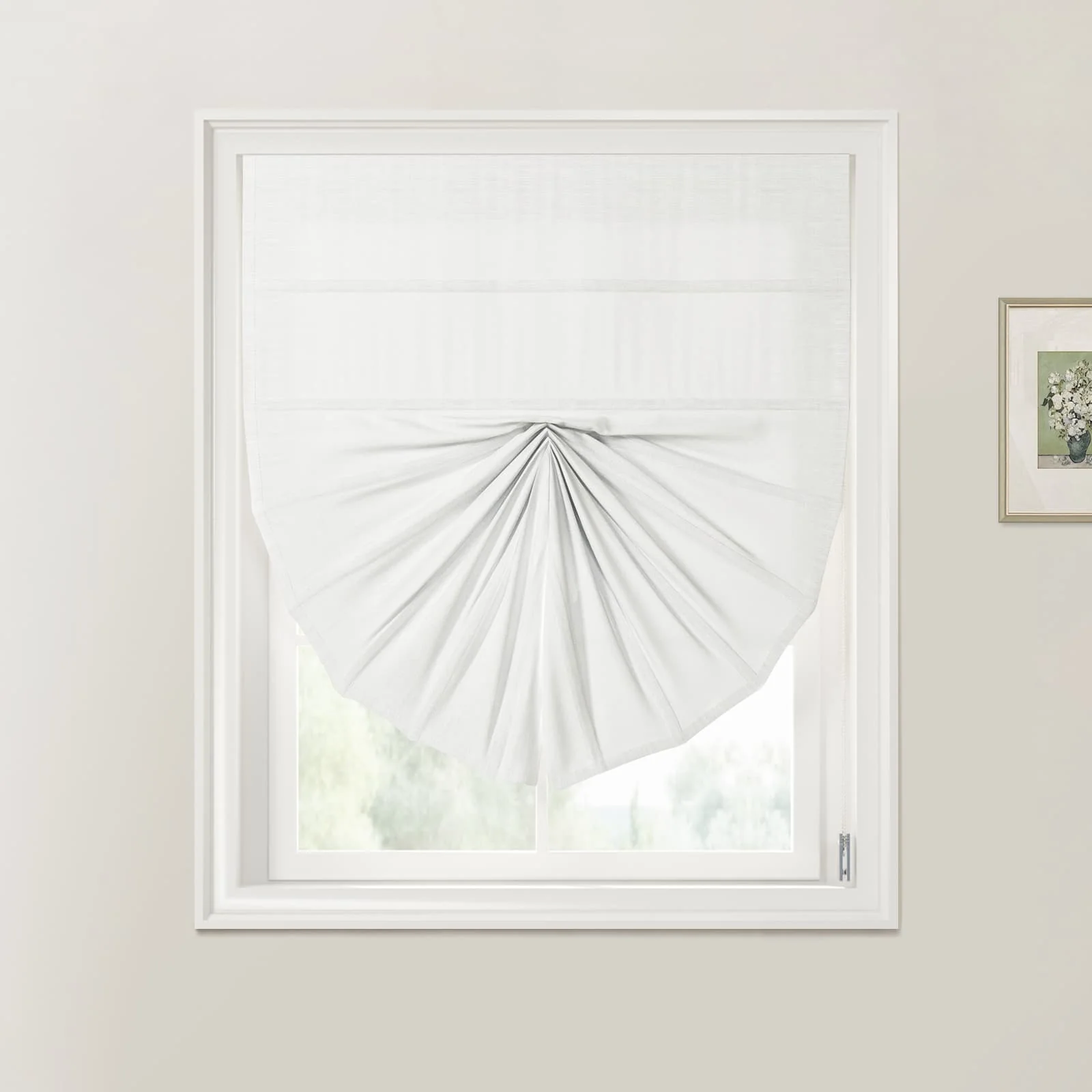Custom Fan Roman Shades Cord Lift - Image 11