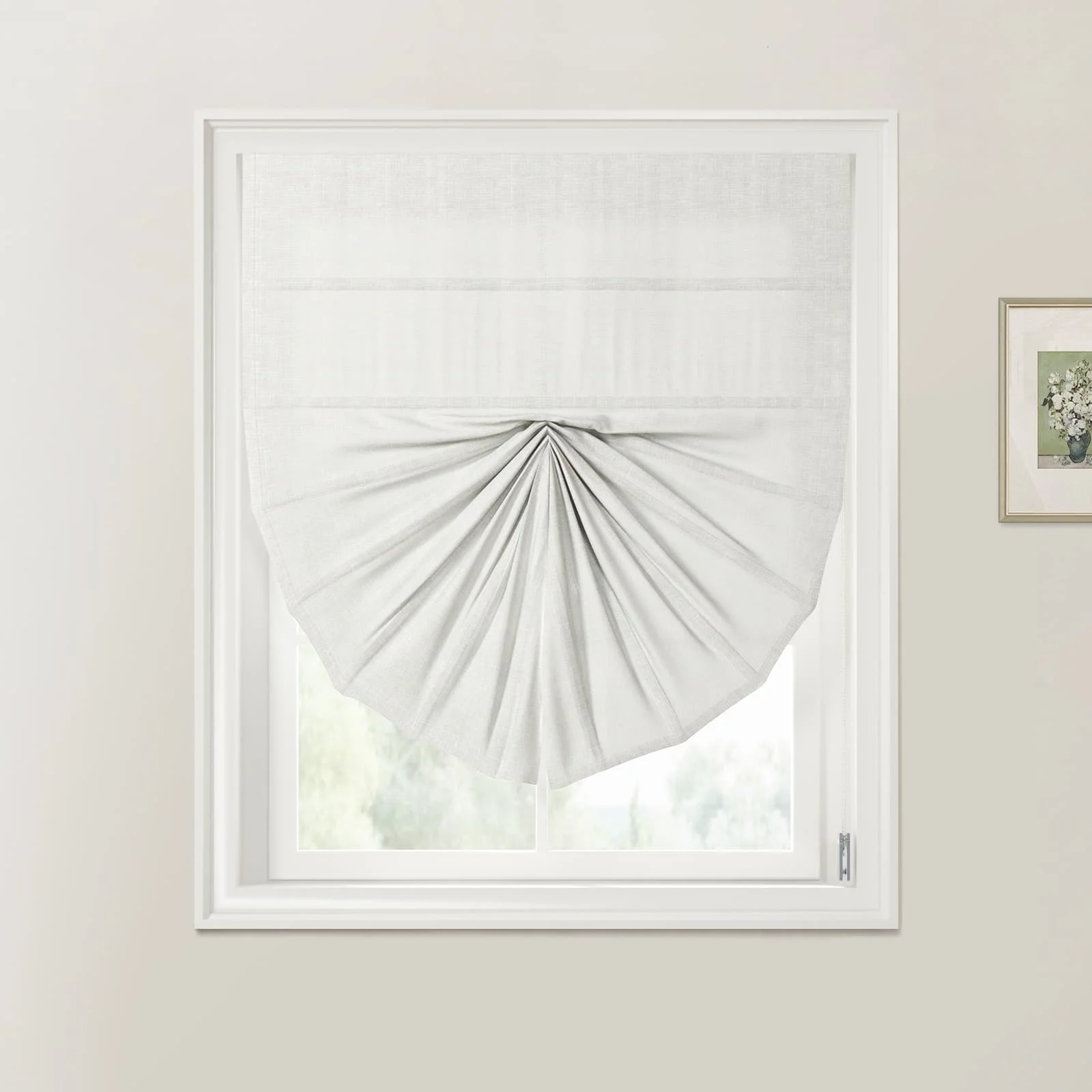 Custom Fan Roman Shades Cord Lift - Image 13