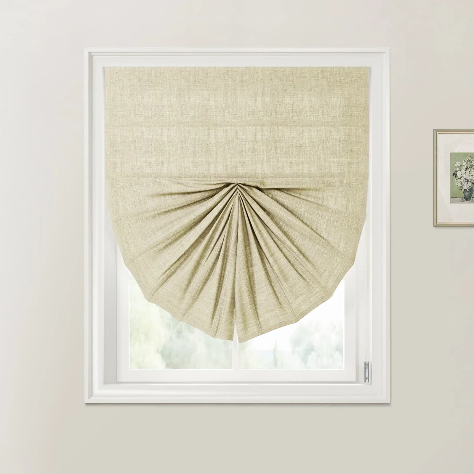 Custom Fan Roman Shades Cord Lift - Image 15