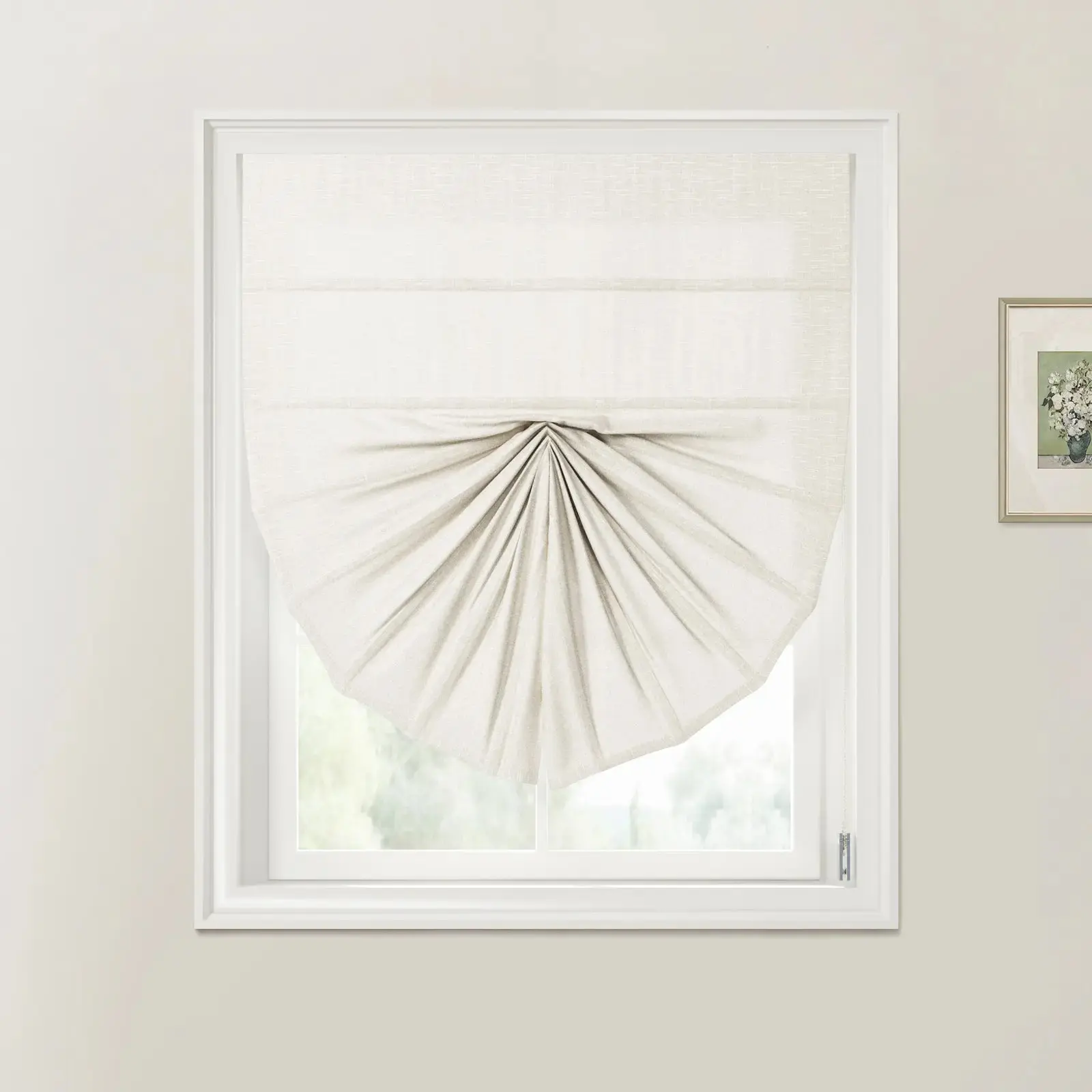 Custom Fan Roman Shades Cord Lift - Image 30