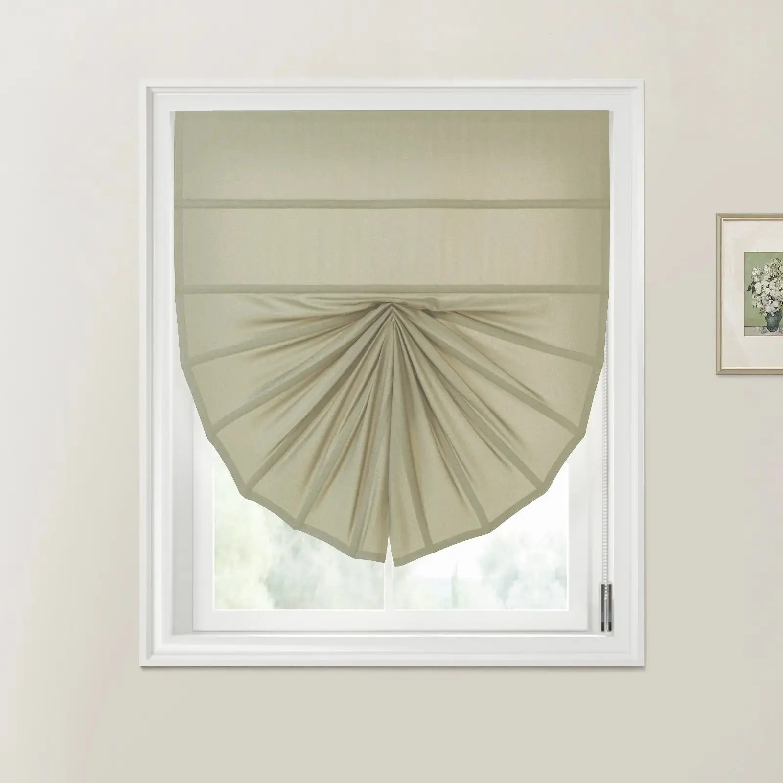 Custom Fan Roman Shades Cord Lift - Image 36