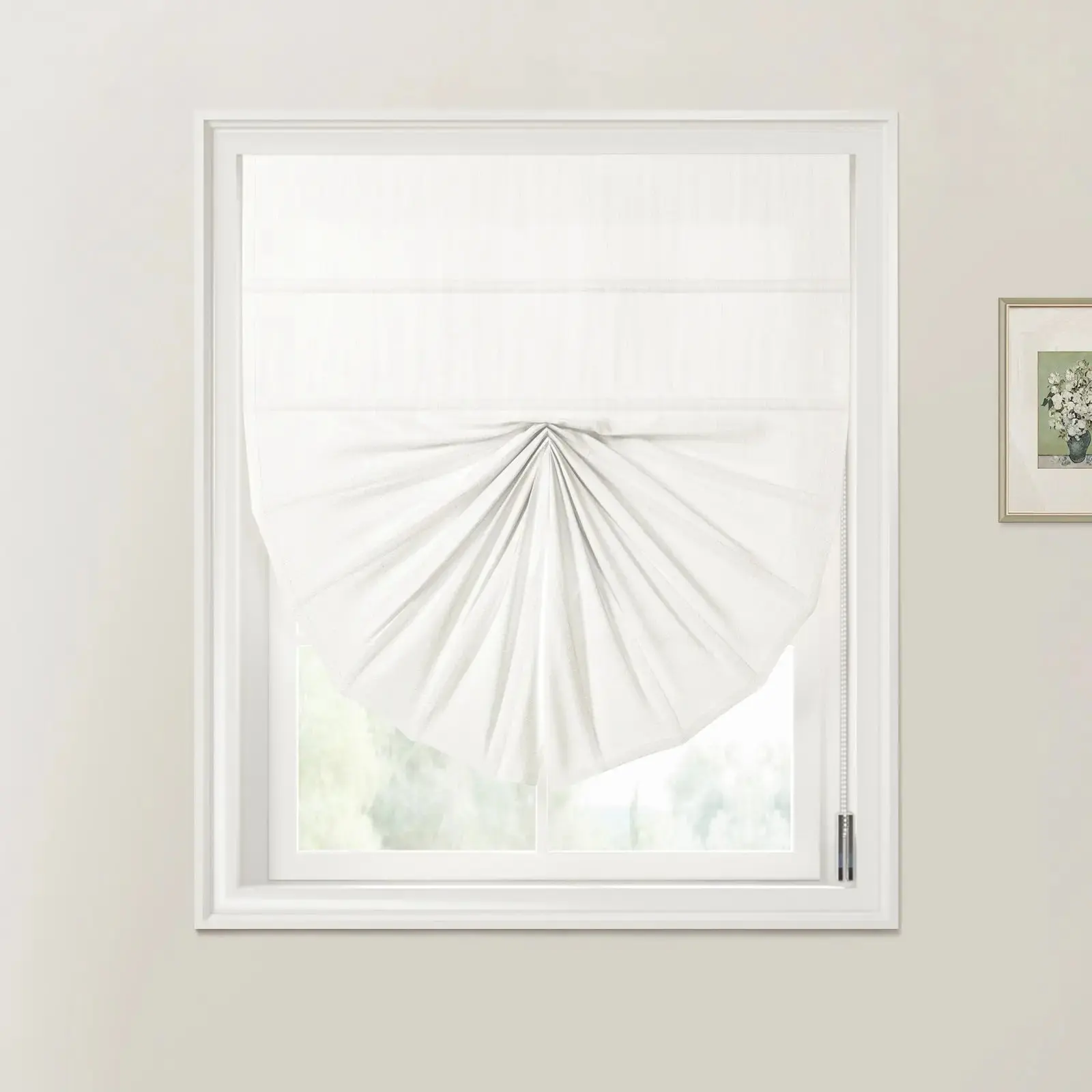 Custom Fan Roman Shades Cord Lift - Image 37