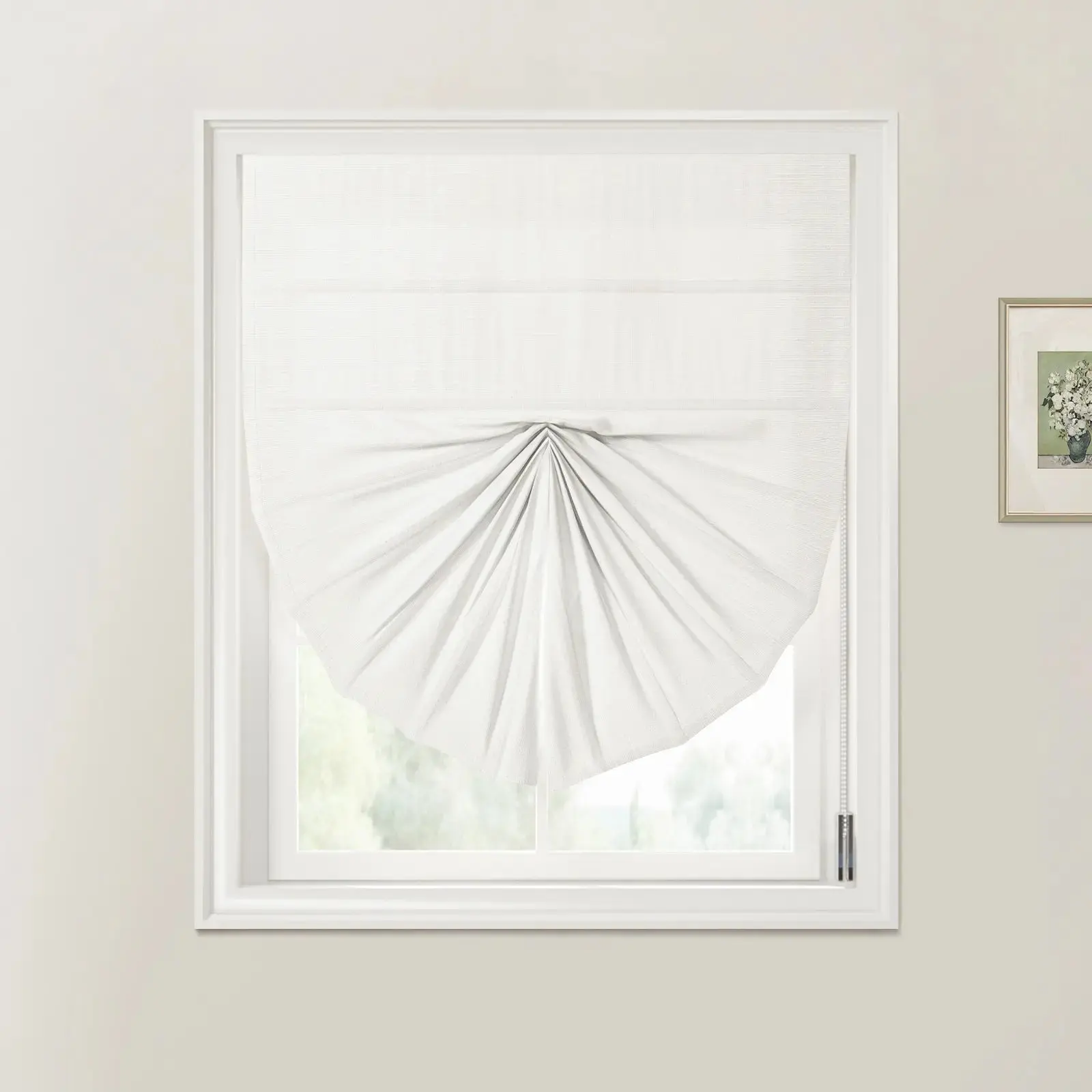 Custom Fan Roman Shades Cord Lift - Image 38