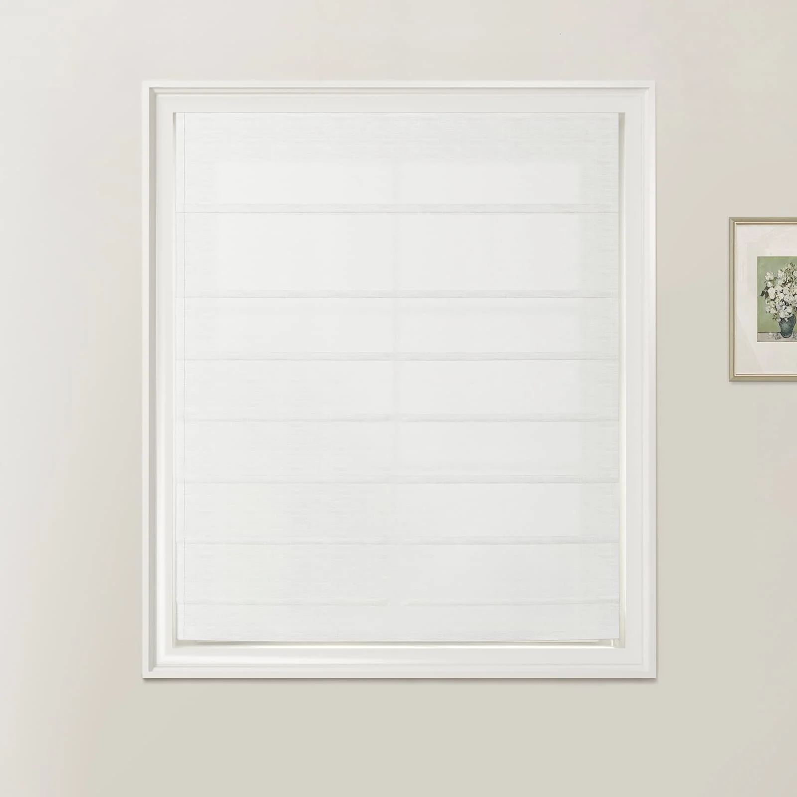 Custom Fan Roman Shades Cord Lift - Image 4