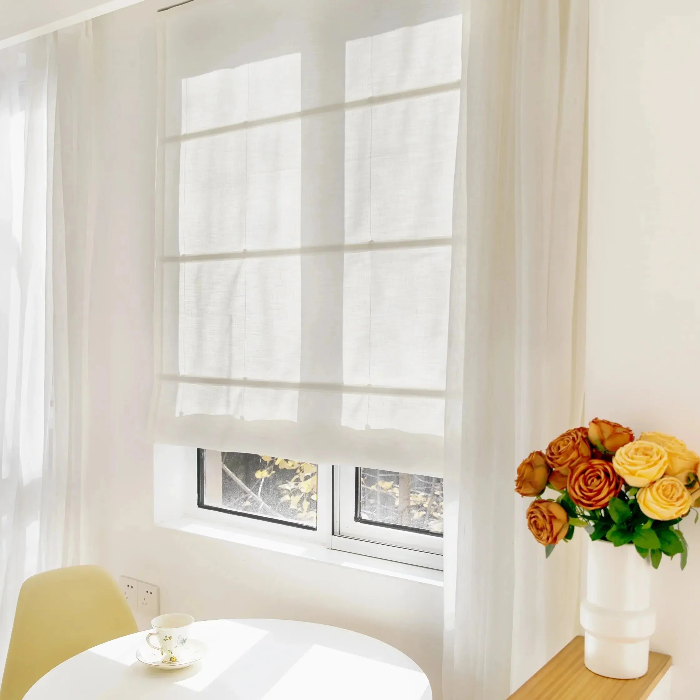 Custom Flat Fold Roman Shade Cordless - Image 5