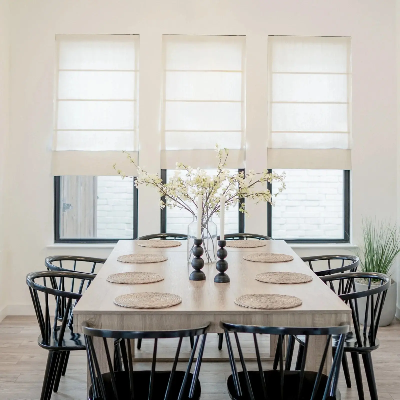 Custom Front Slat Roman Shade Cordless