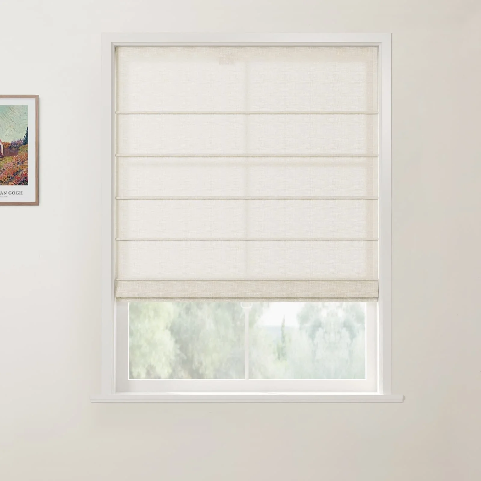 Custom Front Slat Roman Shade Cordless - Image 14