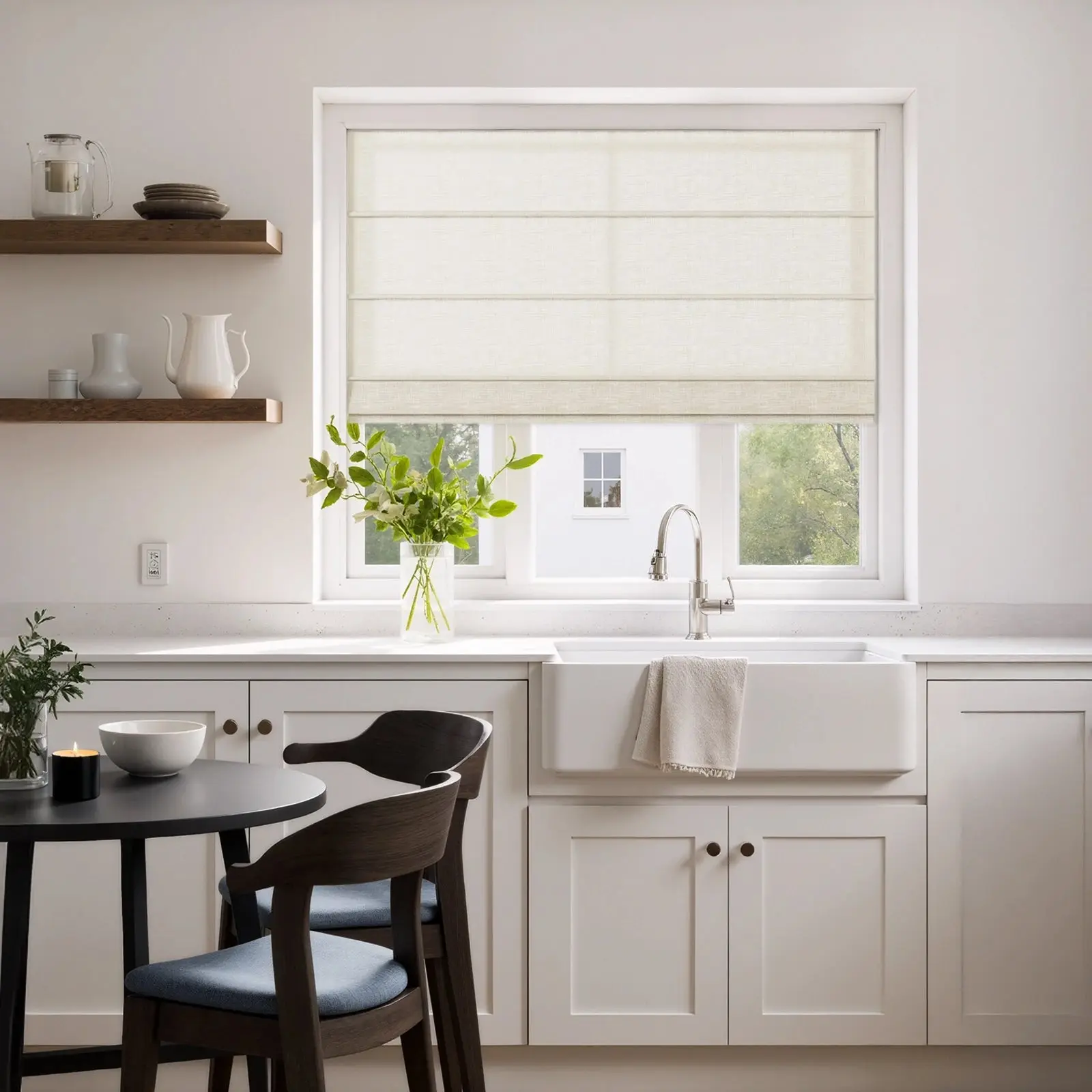 Custom Front Slat Roman Shade Cordless - Image 2
