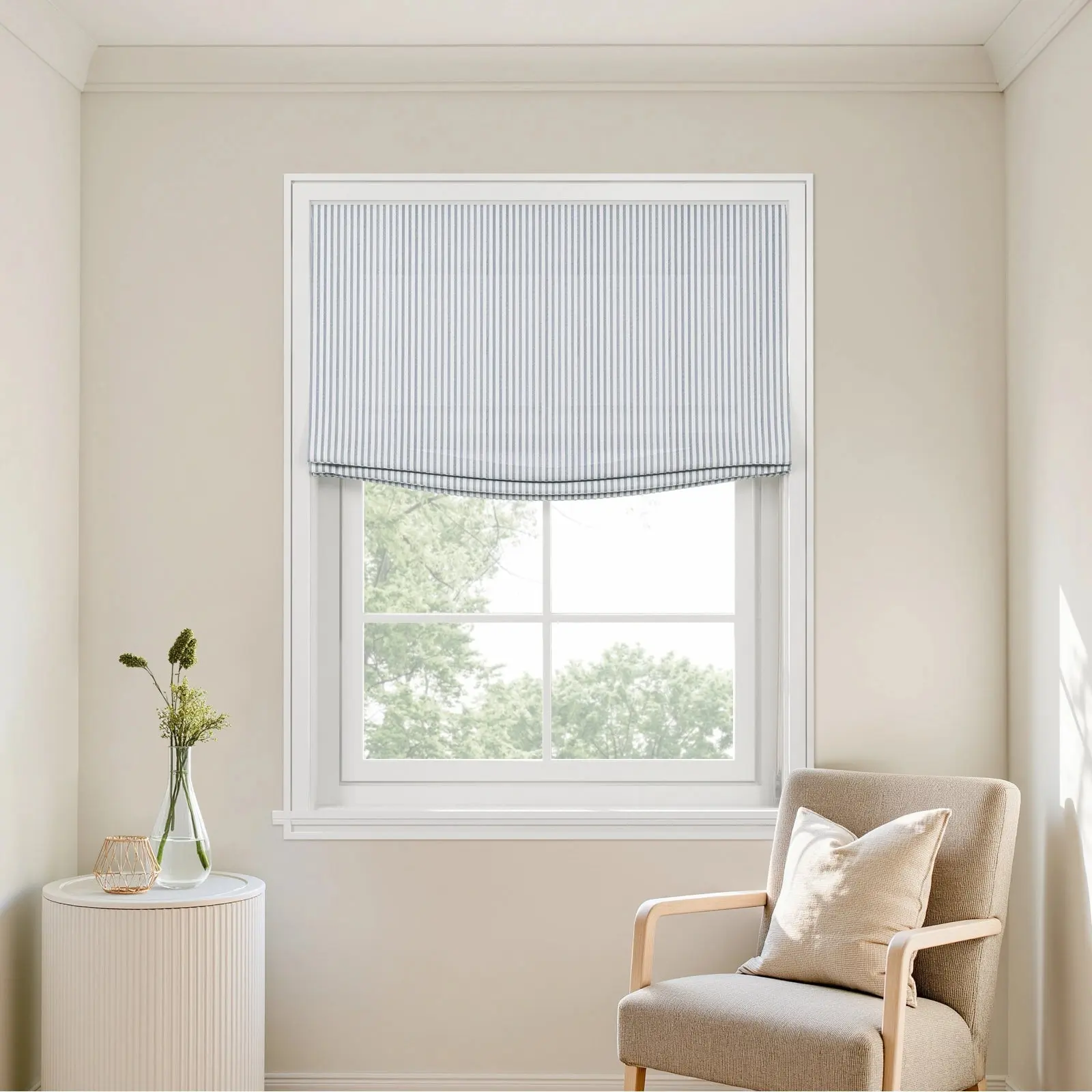 Custom Relaxed Roman Shades Cord Lift - Image 100
