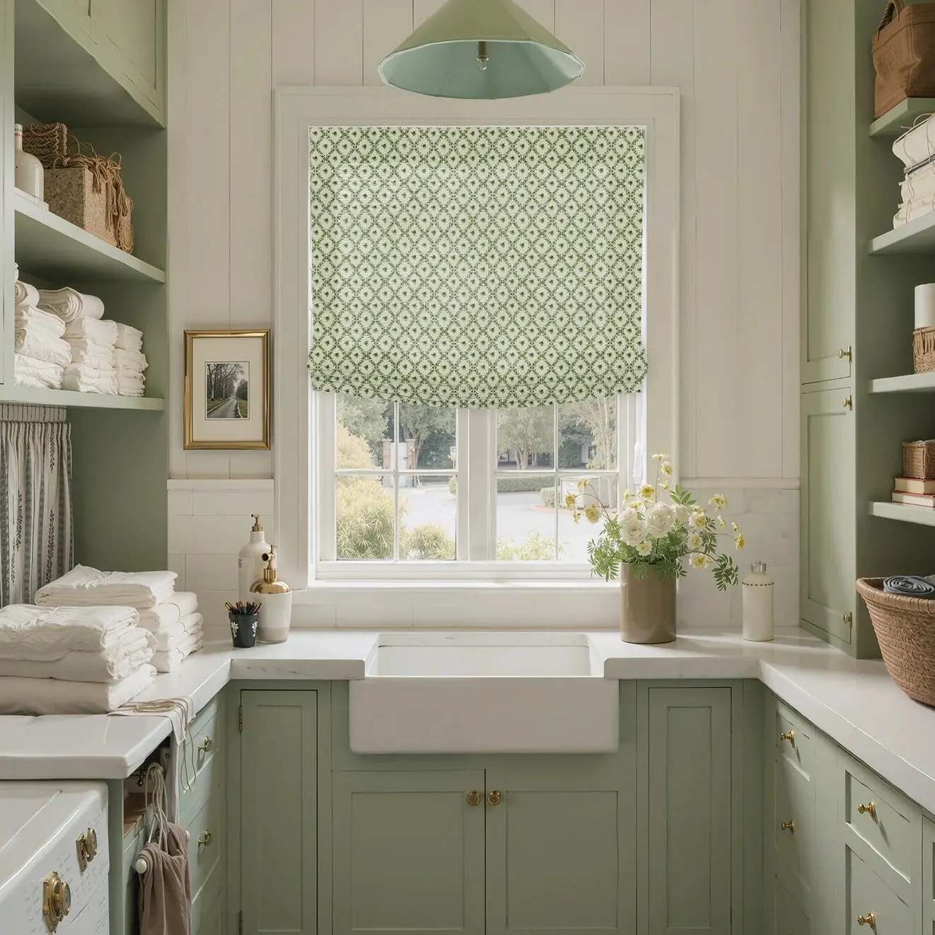 Custom Relaxed Roman Shades Cord Lift - Image 102