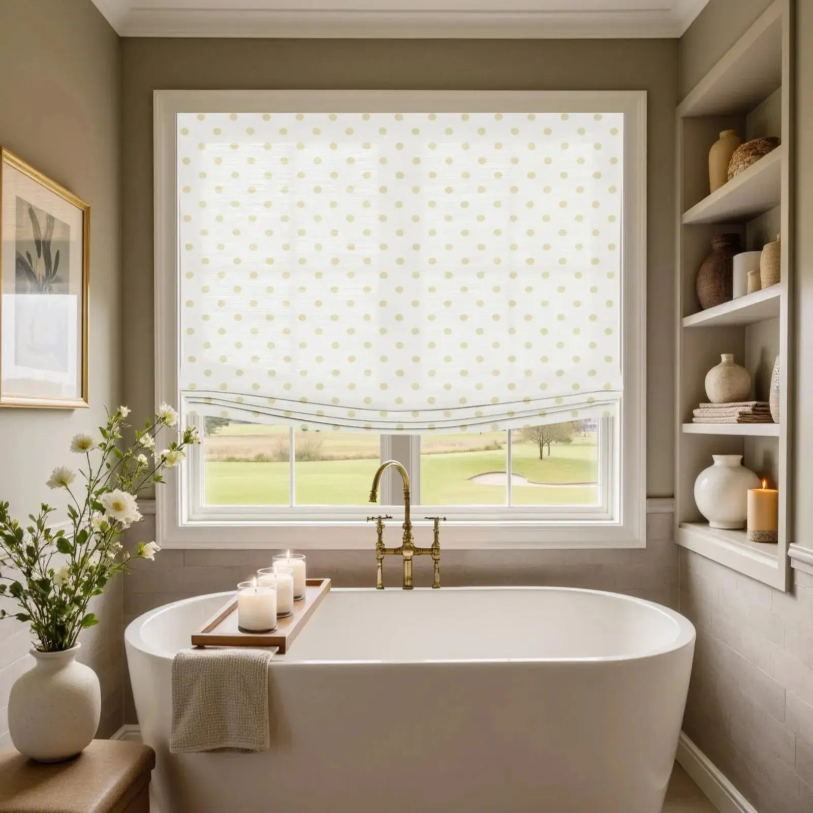 Custom Relaxed Roman Shades Cord Lift - Image 106