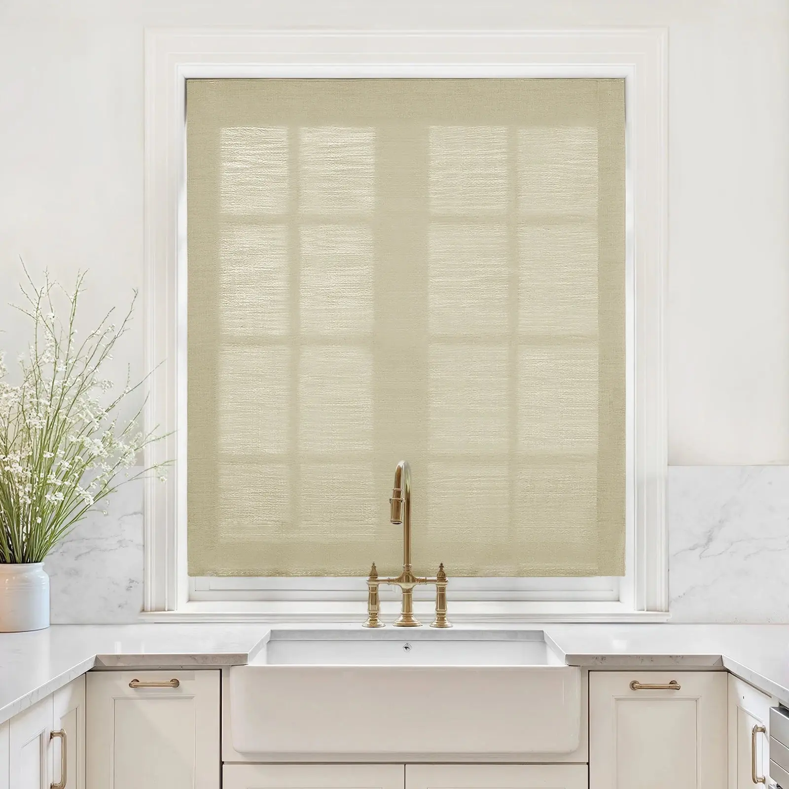 Custom Relaxed Roman Shades Cord Lift - Image 114
