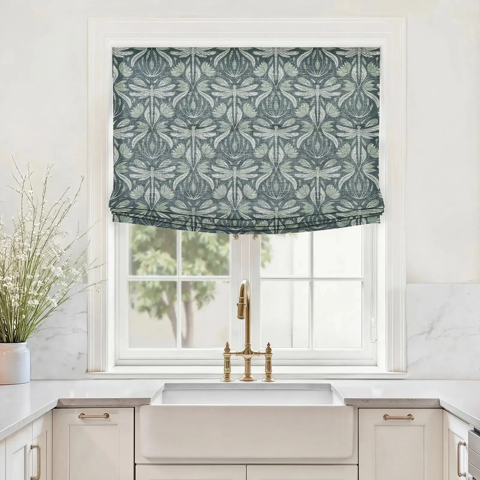 Custom Relaxed Roman Shades Cord Lift - Image 146