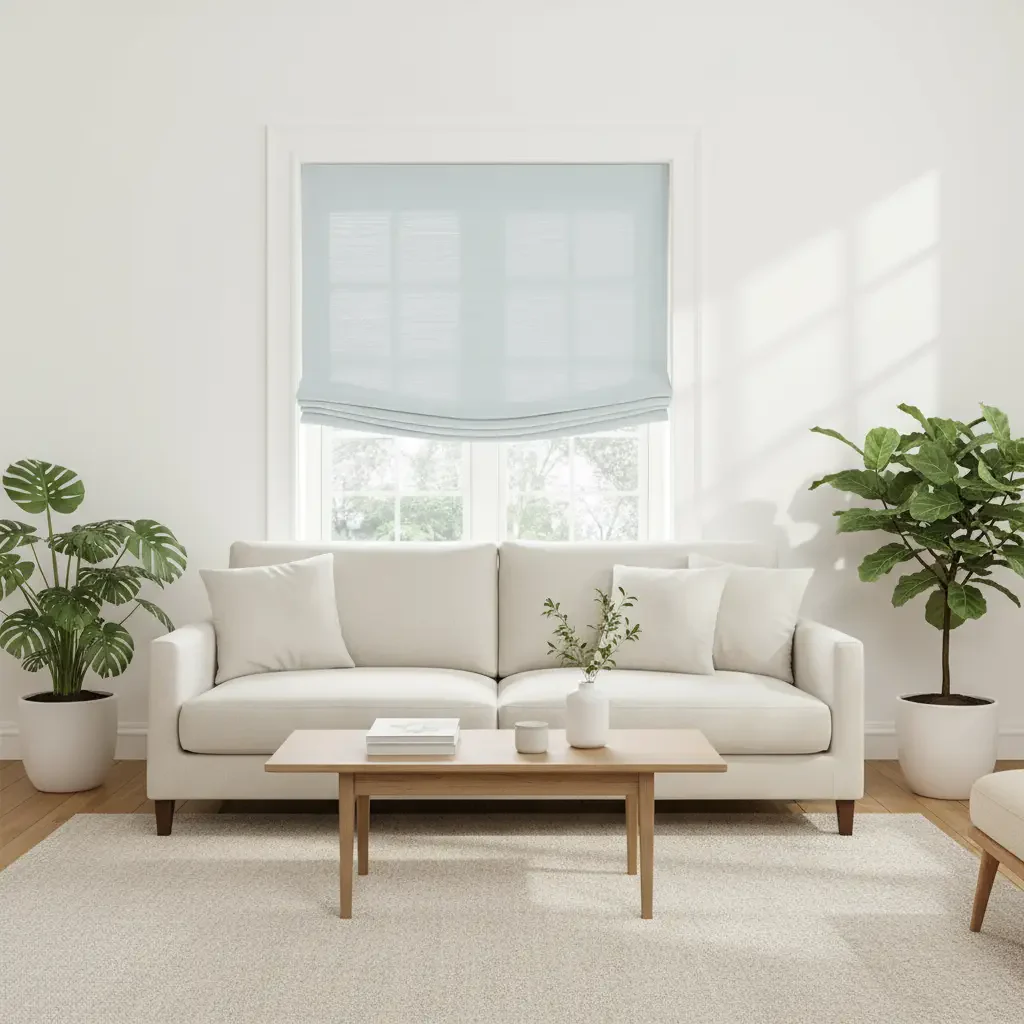 Custom Relaxed Roman Shades Cord Lift - Image 17