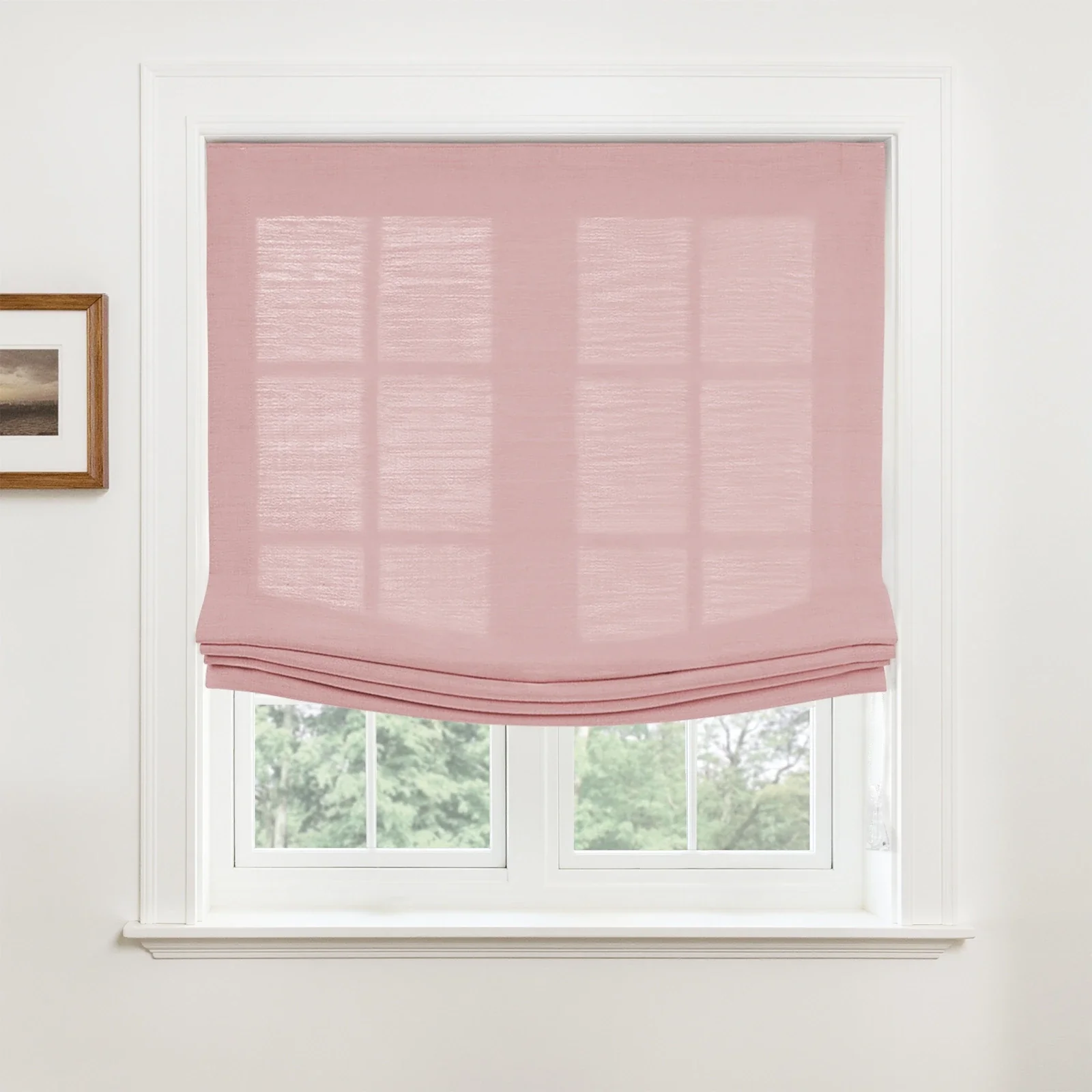 Custom Relaxed Roman Shades Cord Lift - Image 25