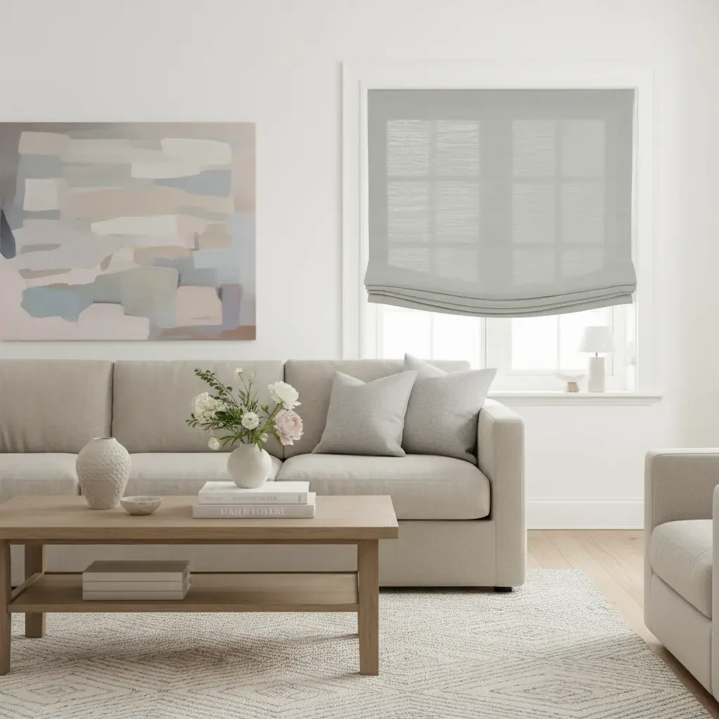 Custom Relaxed Roman Shades Cord Lift - Image 53