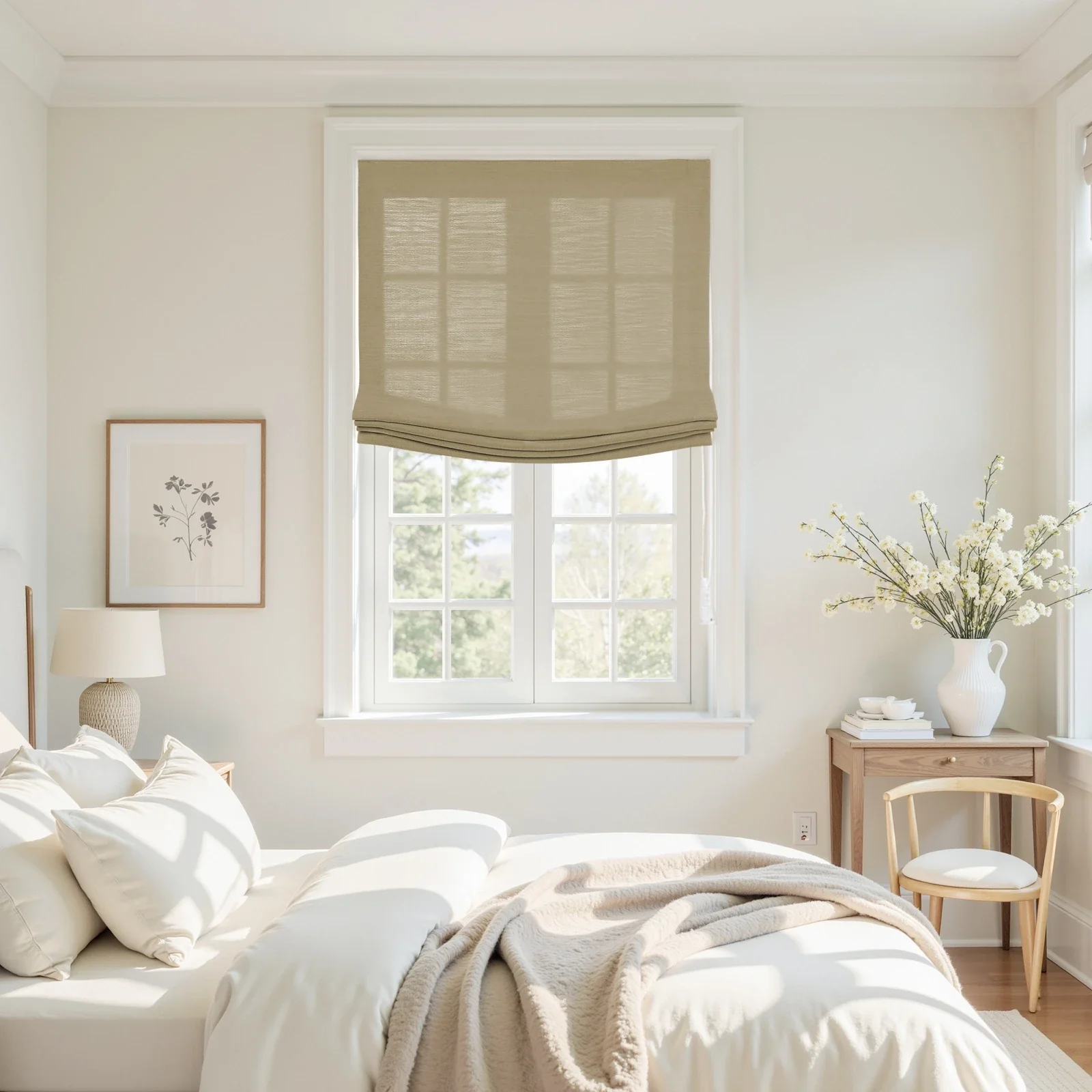 Custom Relaxed Roman Shades Cord Lift - Image 62
