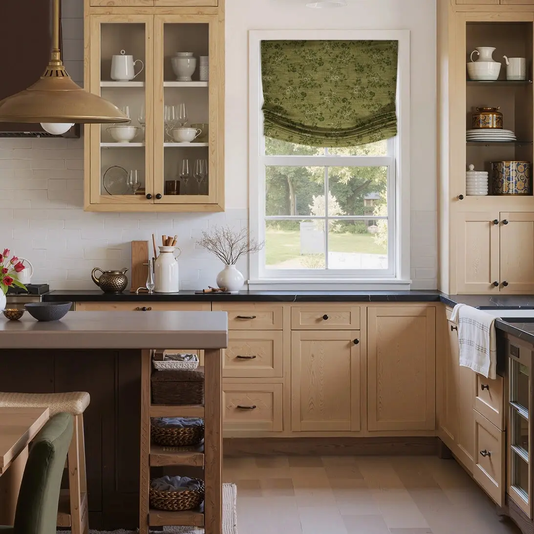 Custom Relaxed Roman Shades Cord Lift - Image 75