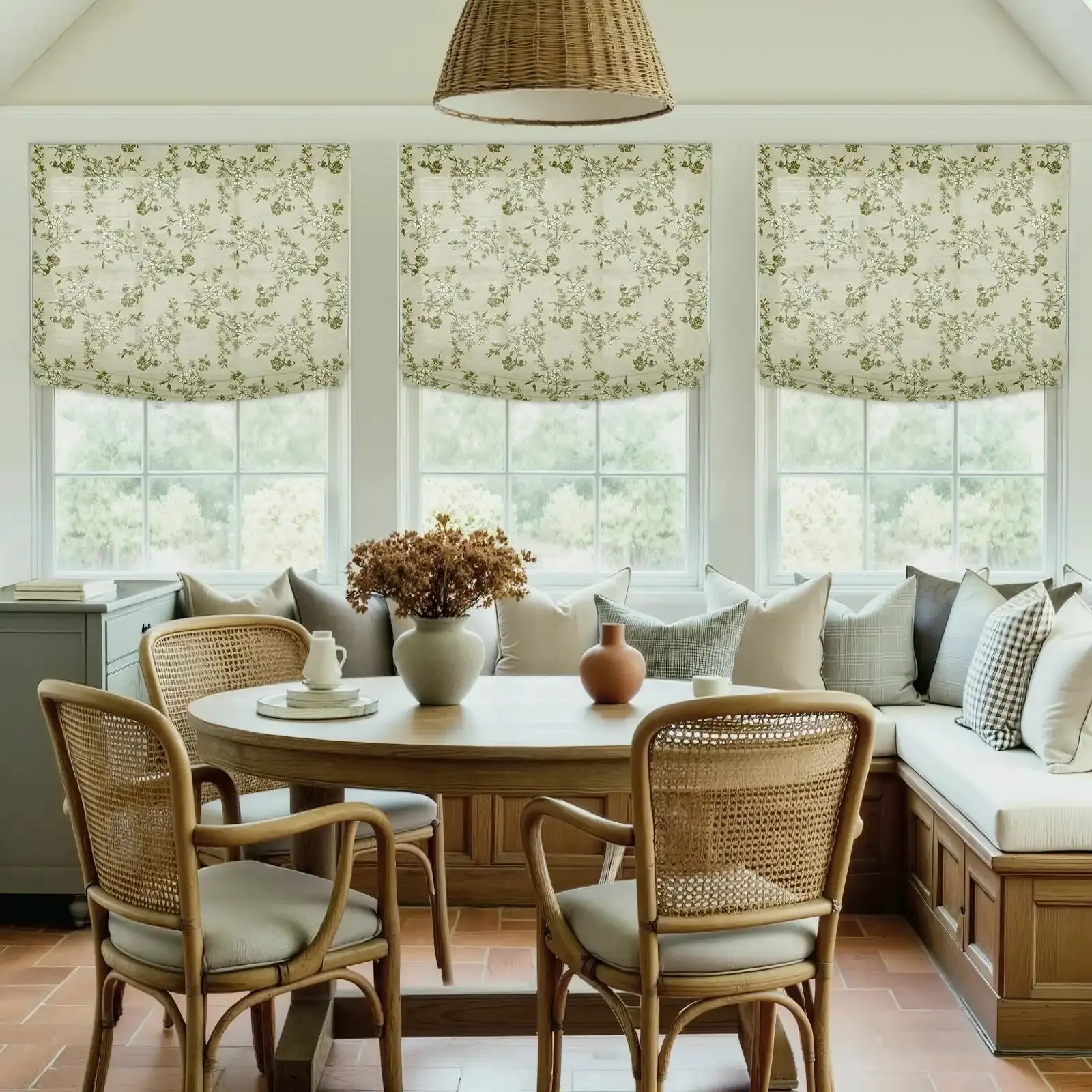 Custom Relaxed Roman Shades Cord Lift - Image 76