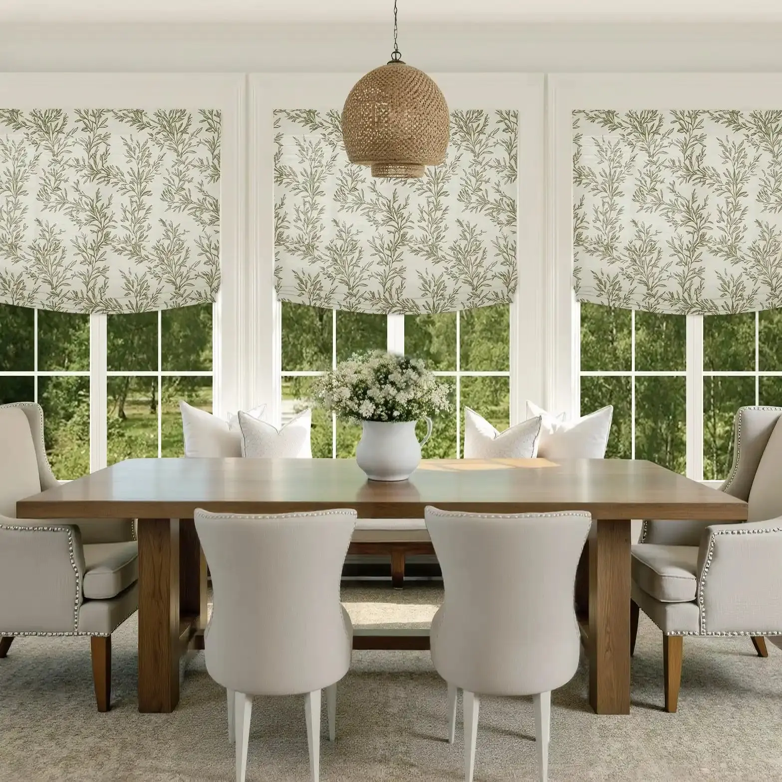 Custom Relaxed Roman Shades Cord Lift - Image 77