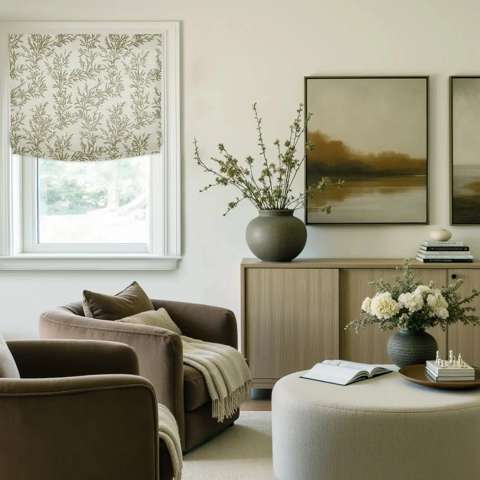 Custom Relaxed Roman Shades Cord Lift - Image 78