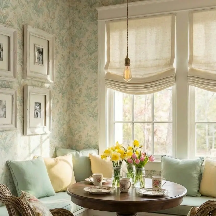 Custom Relaxed Roman Shades Cord Lift - Image 84