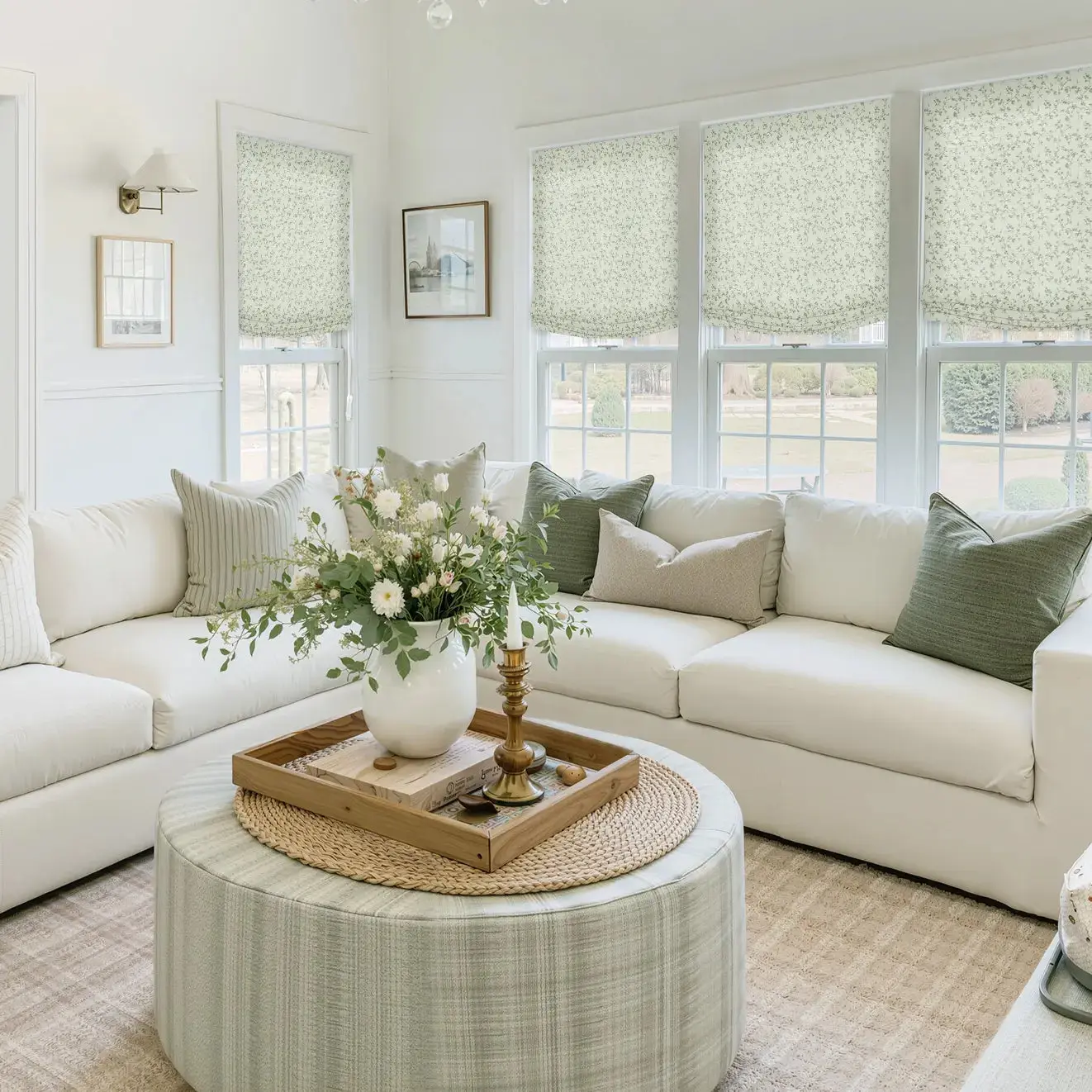 Custom Relaxed Roman Shades Cord Lift - Image 94