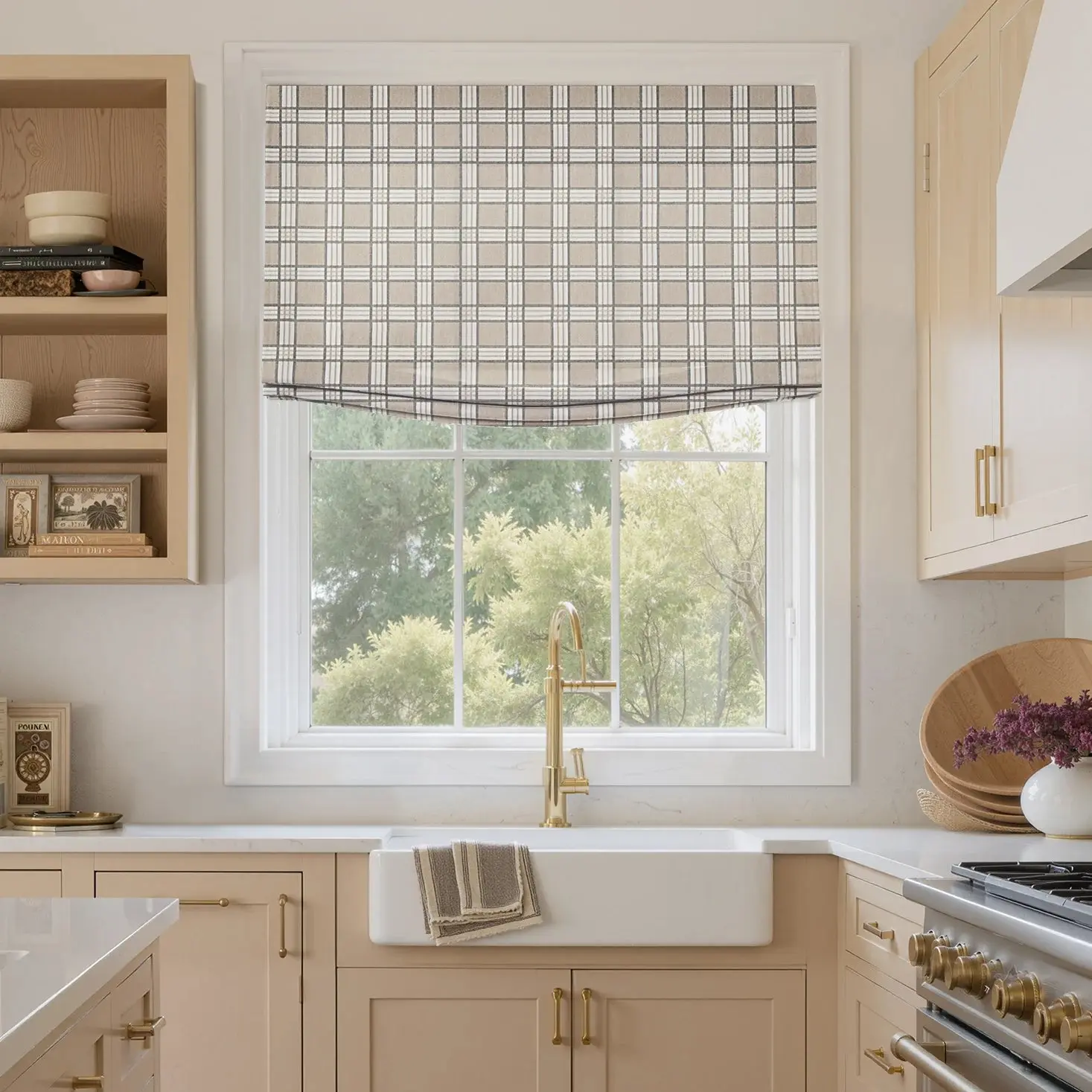 Custom Relaxed Roman Shades Cord Lift - Image 96