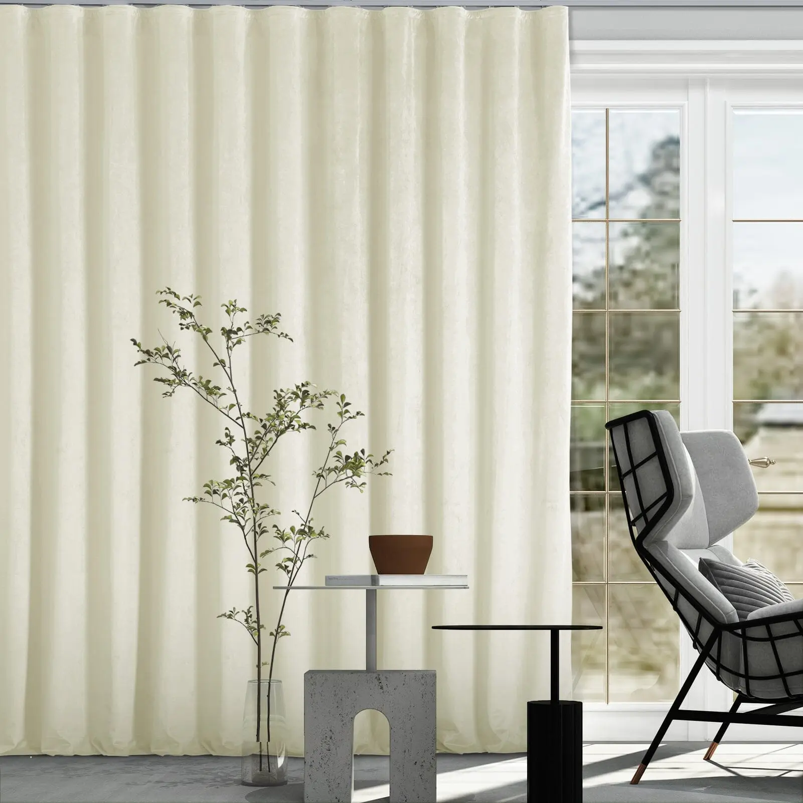 Custom Ripple Fold Drapery with Lora Track - Image 13