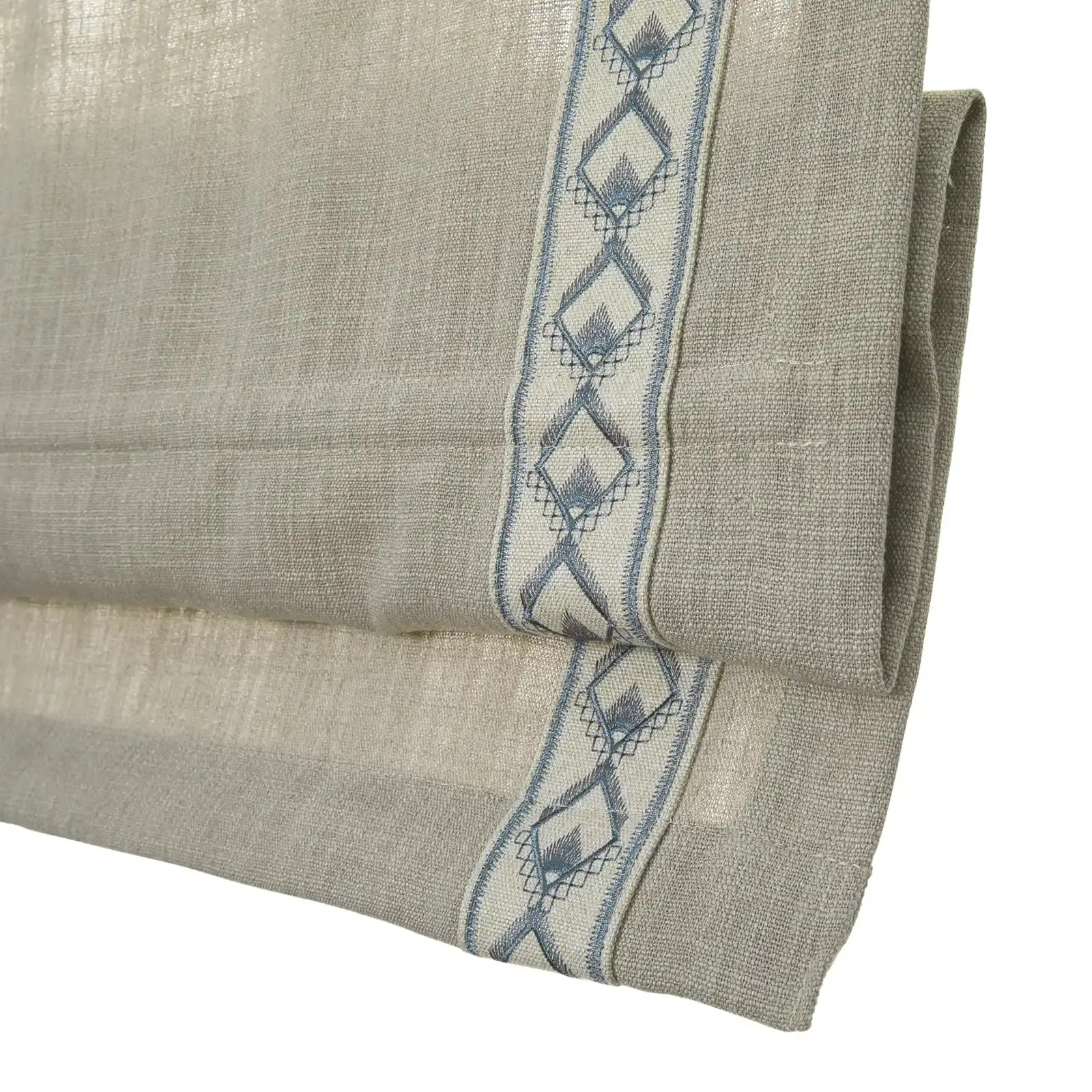 Custom Roman Shade with Trim Border Cordless - Image 45