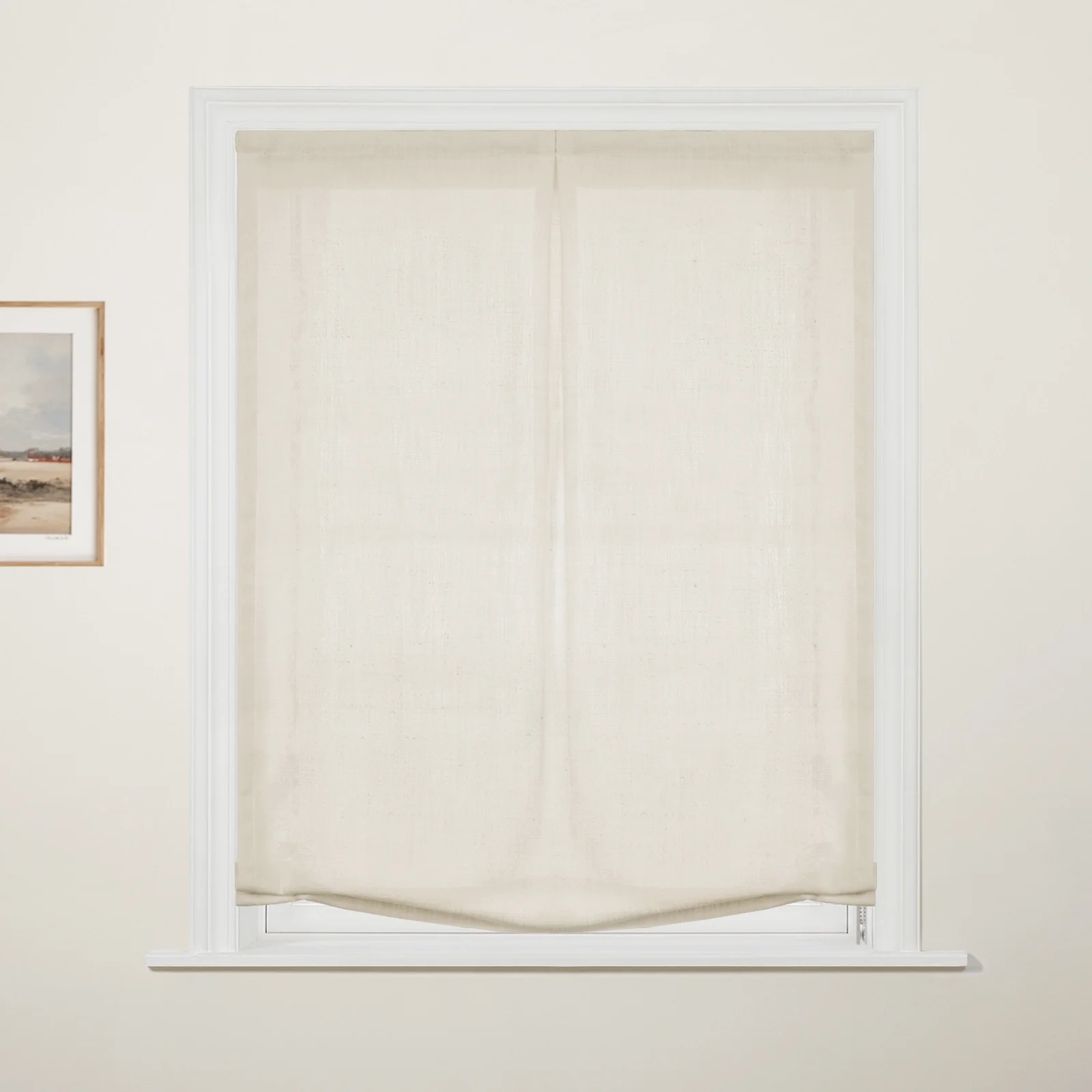 Custom Relaxed Roman Shade with Center Pleat Cord Lift - Image 17